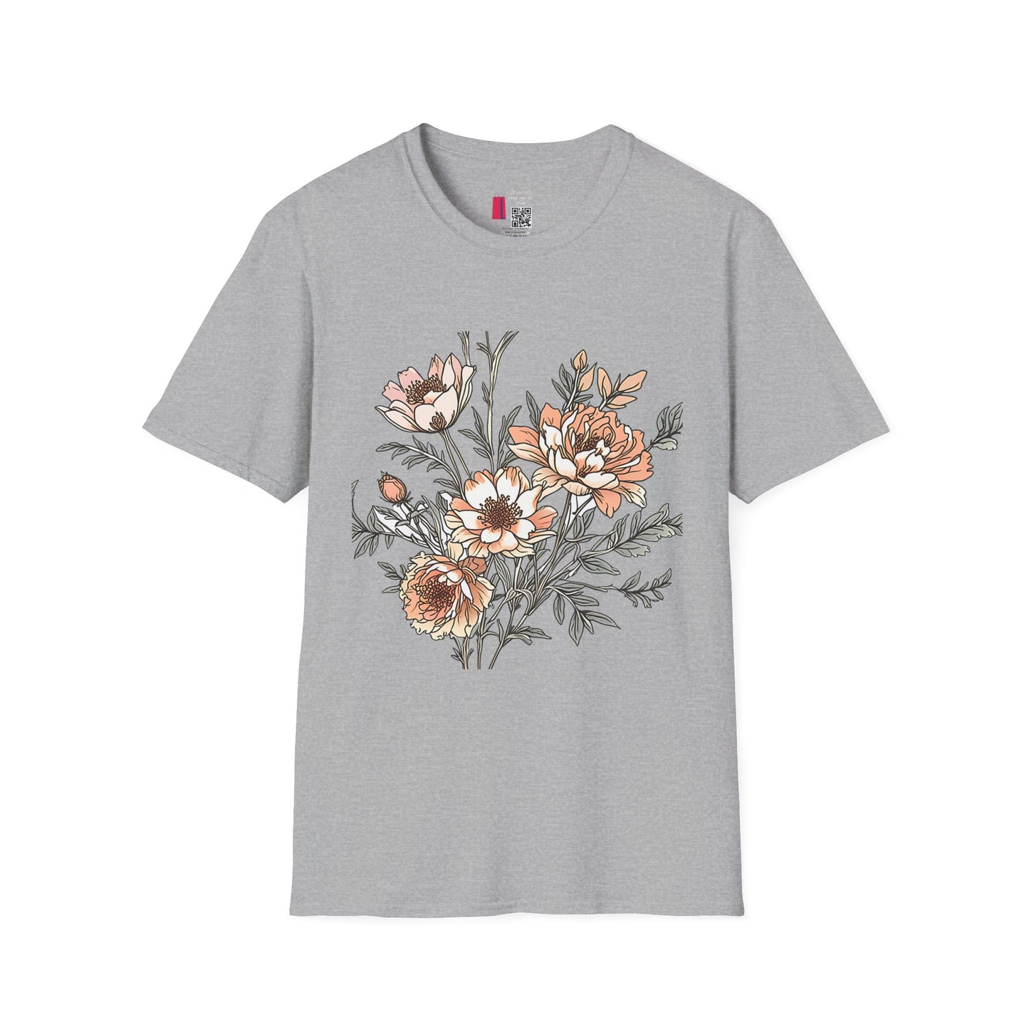 Floral Bouquet Tee - Vintage Peach Botanical T-Shirt
