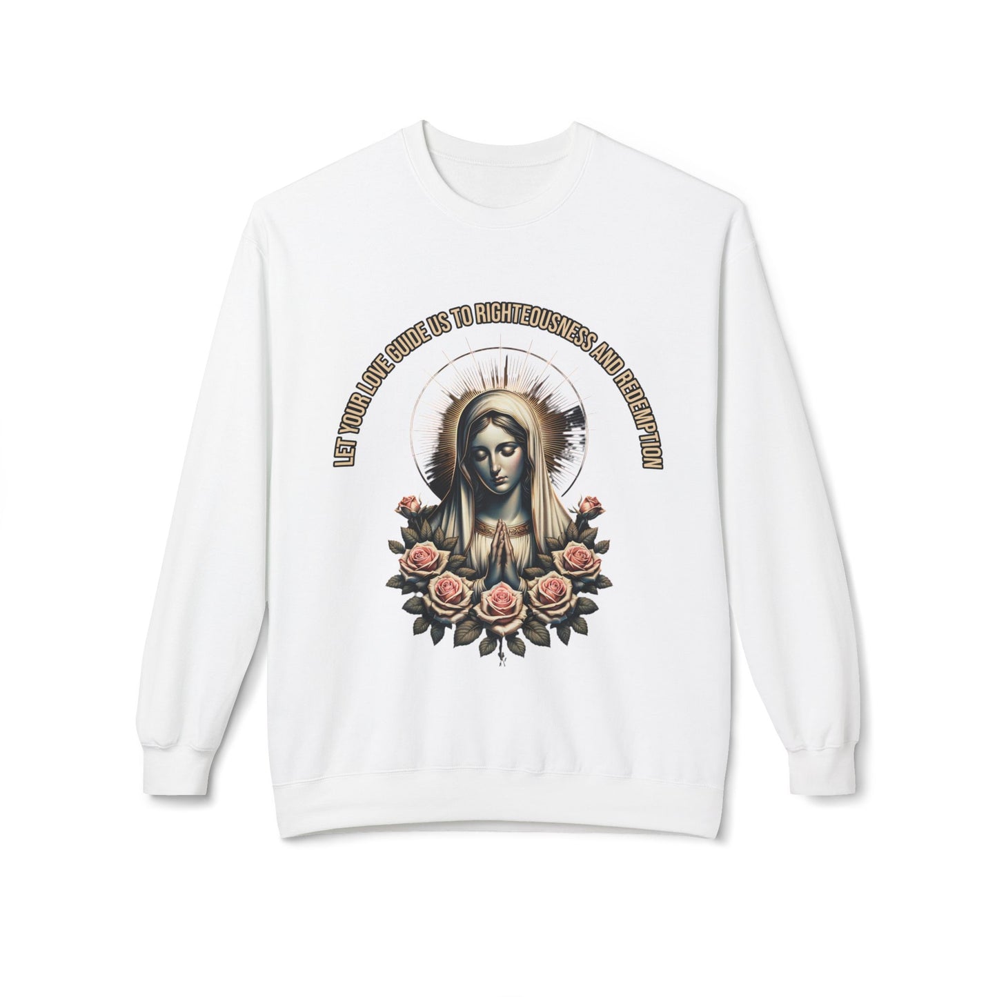 Virgin Mary Floral Sweatshirt — 'She Will Be Comfort For Those Who Mourn' Religious Crewneck