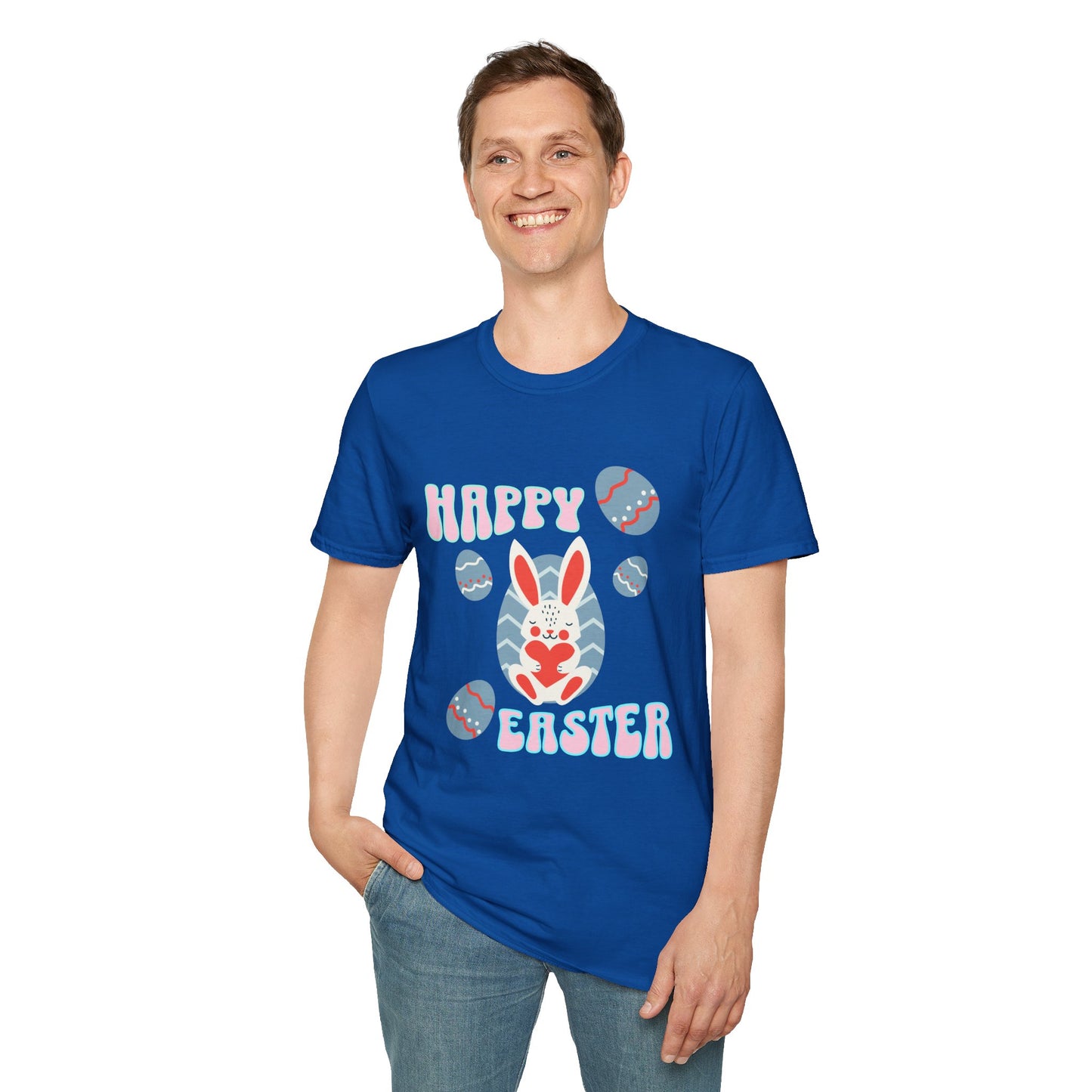 Happy Easter Bunny T-Shirt — Cute Pastel Easter Eggs Design