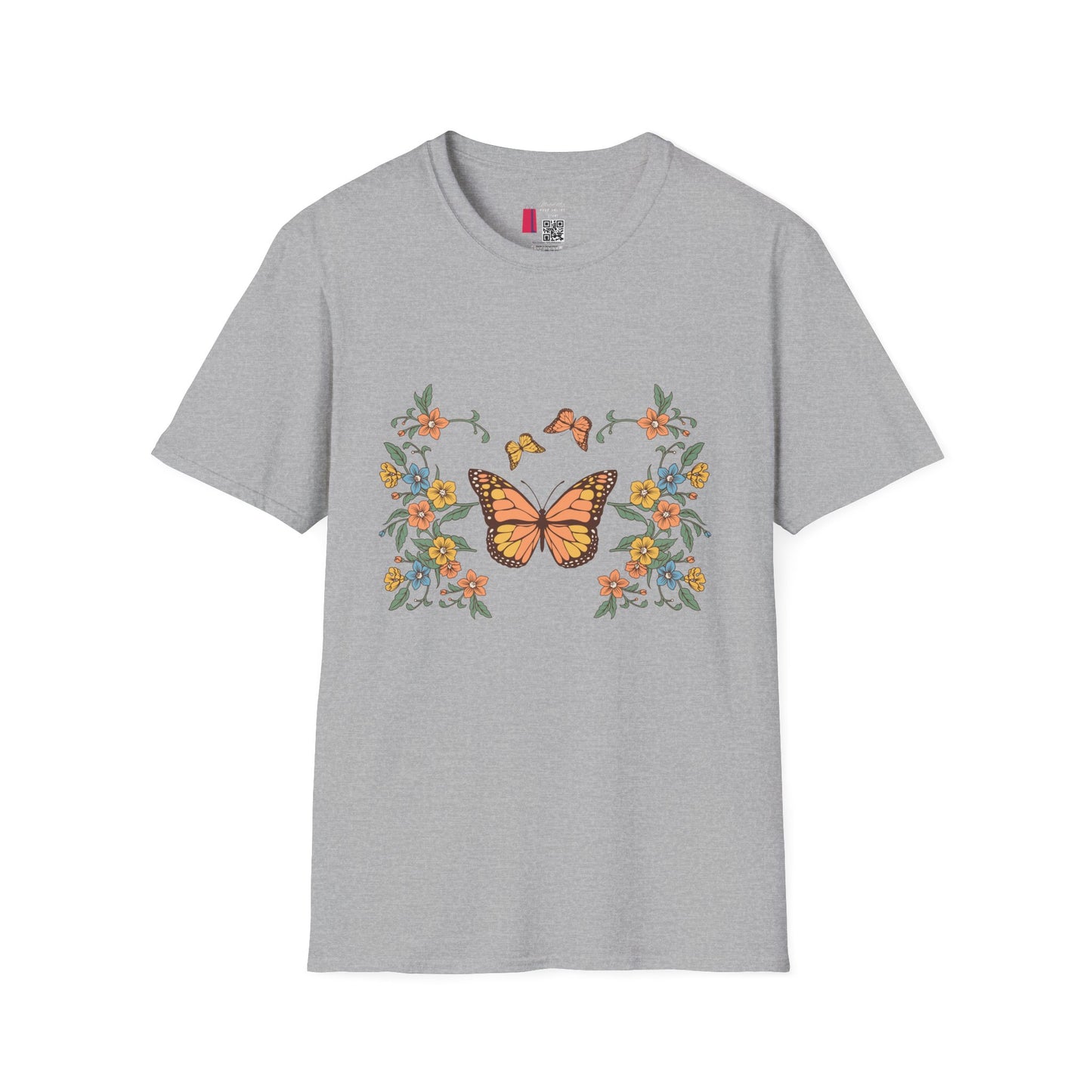 Monarch Butterfly Floral Tee — Vintage Botanical Butterfly T-Shirt
