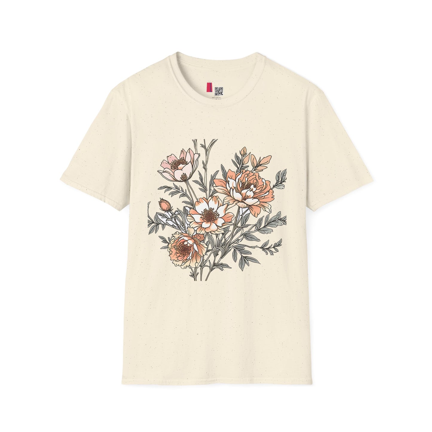 Floral Bouquet Tee - Vintage Peach Botanical T-Shirt