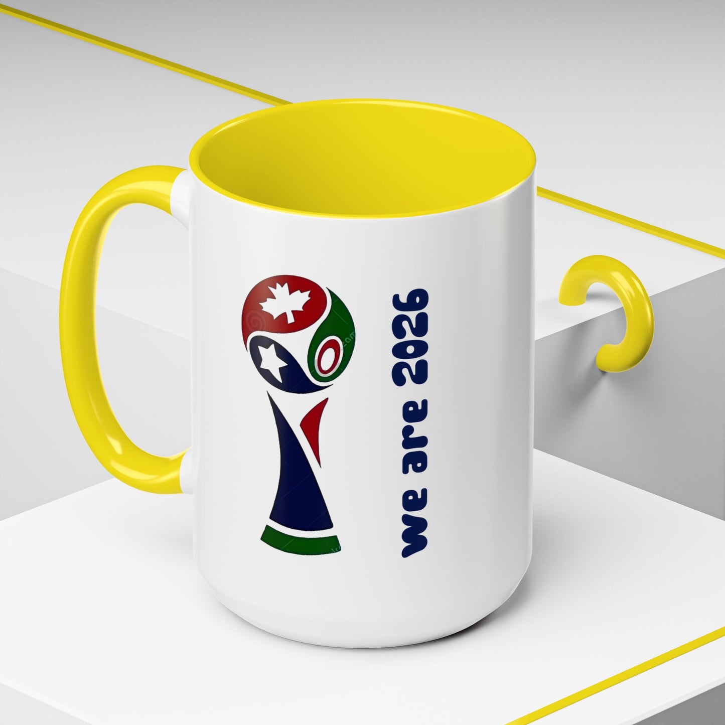 World Cup 2026 Accent Coffee Mug — 'We Are 2026' Soccer Fan Gift