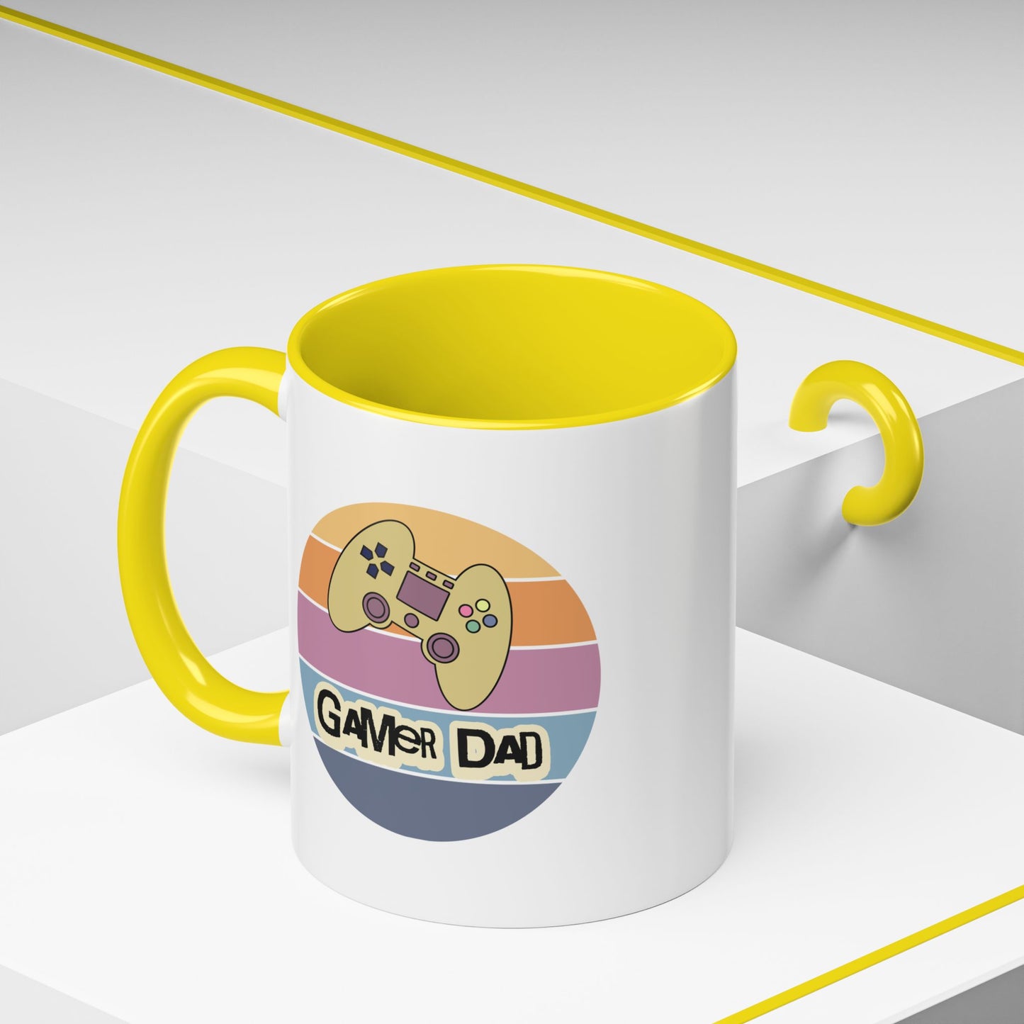 Gamer Dad Coffee Mug — Retro Controller Accent Mug (11/15 oz)