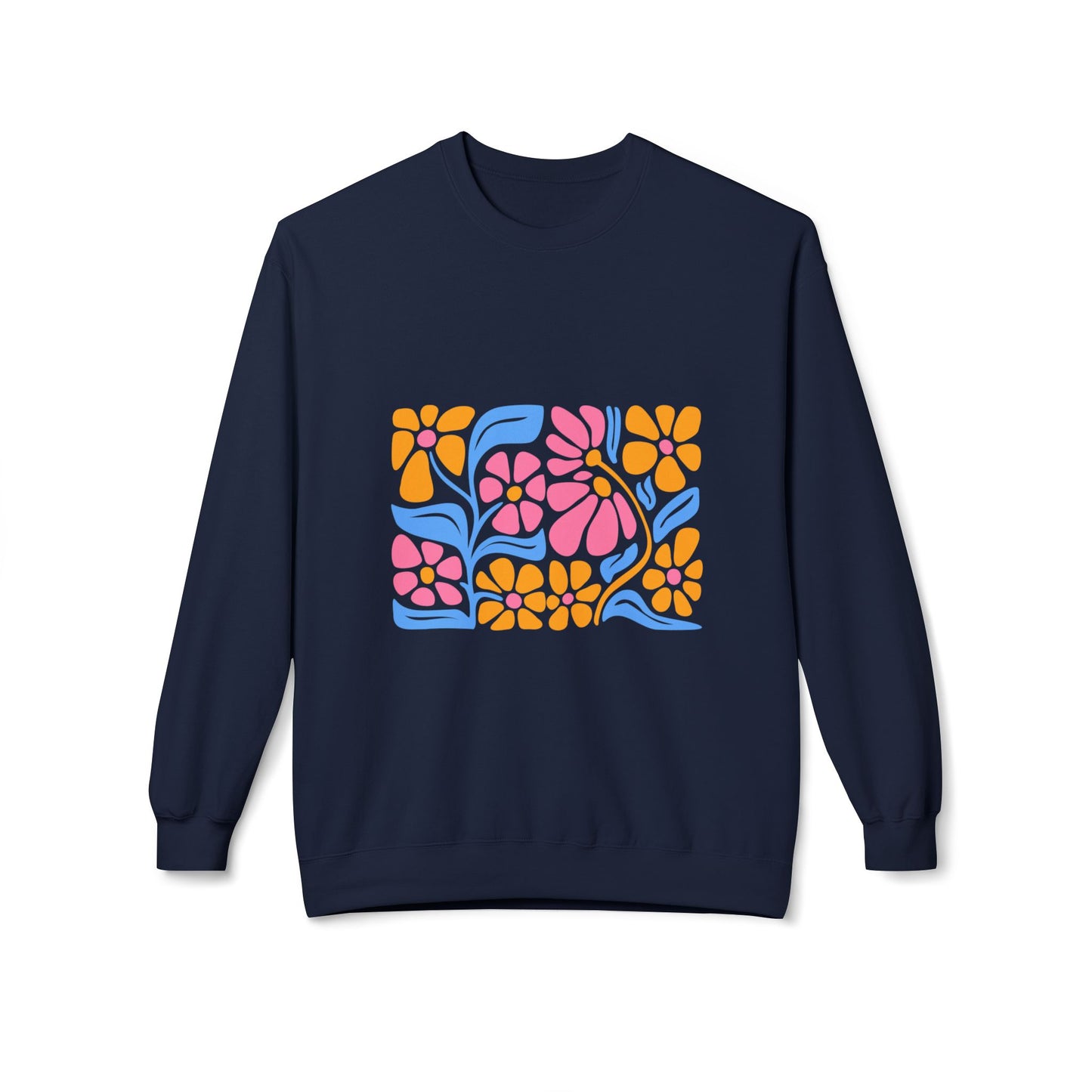 Floral Retro Tile Crewneck Sweatshirt