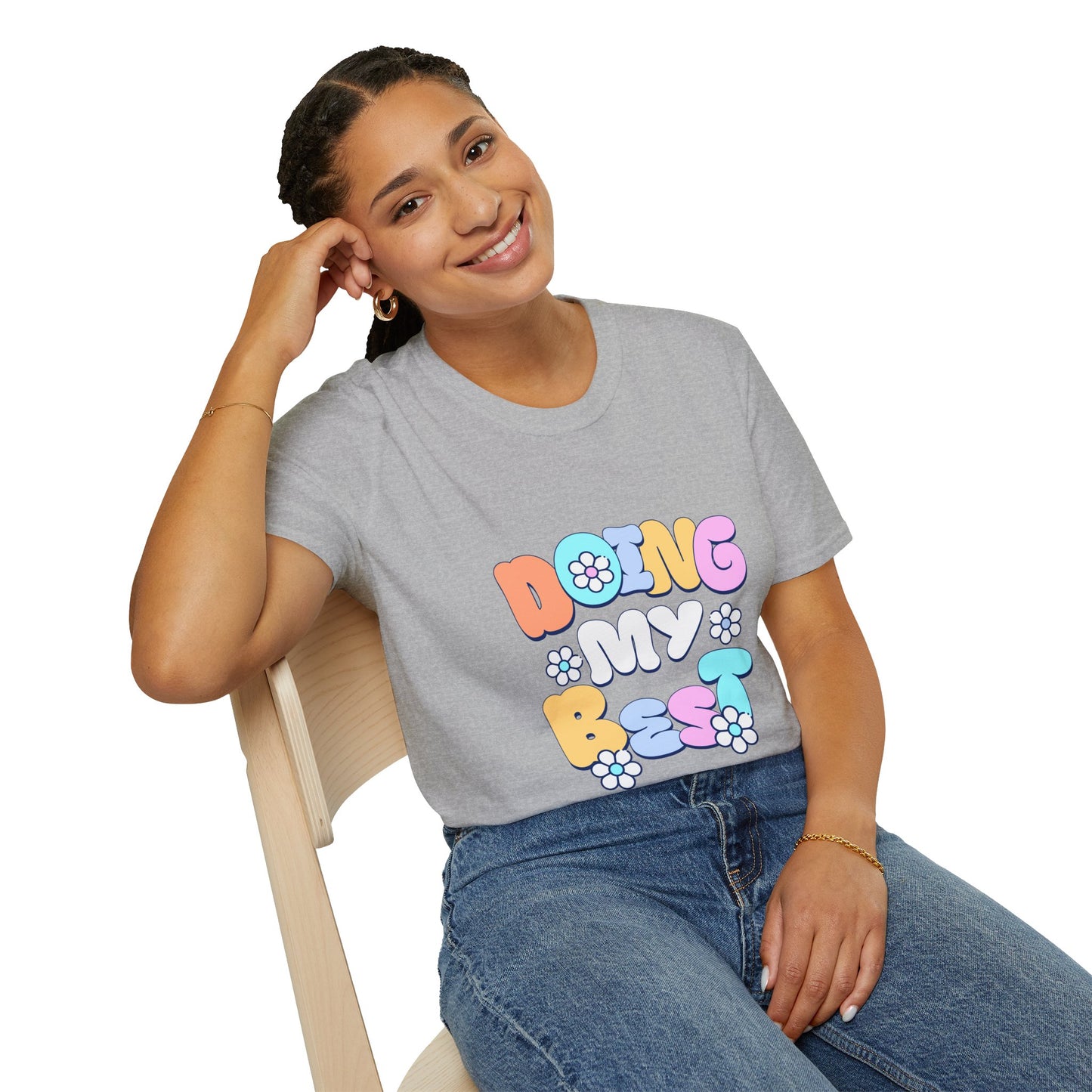 Retro Floral "Doing My Best" T-Shirt