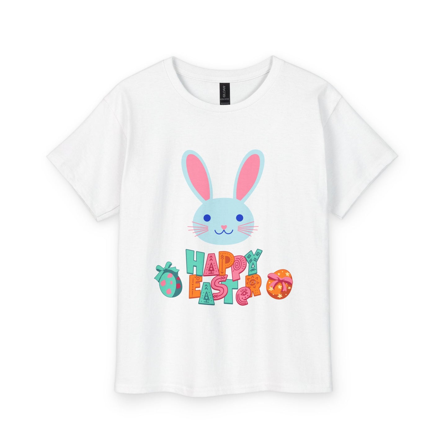 Kids' Happy Easter Bunny T-Shirt — Cute Pastel Easter Egg Design