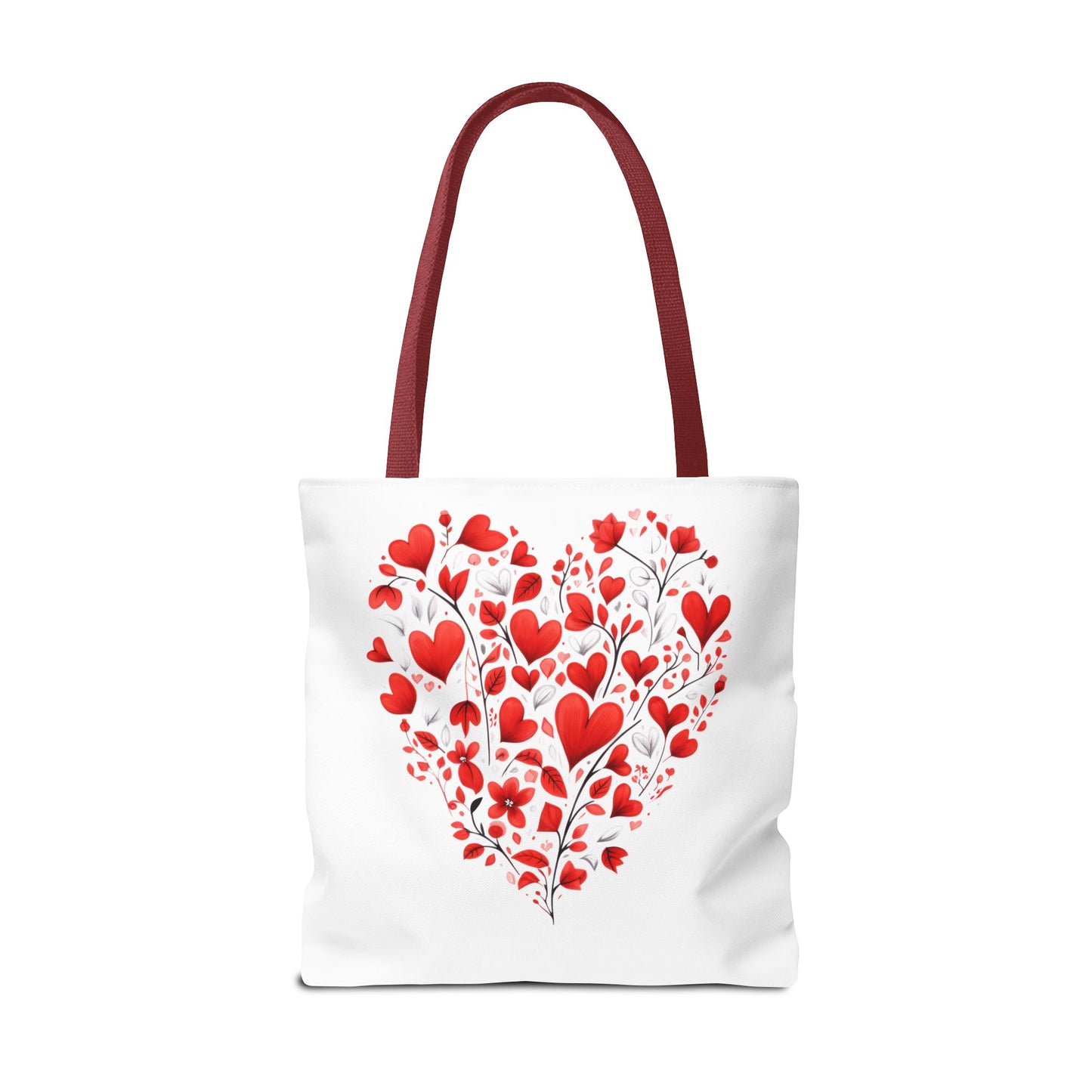 Heart Floral Tote Bag – Romantic Valentine’s Day Canvas Shopper