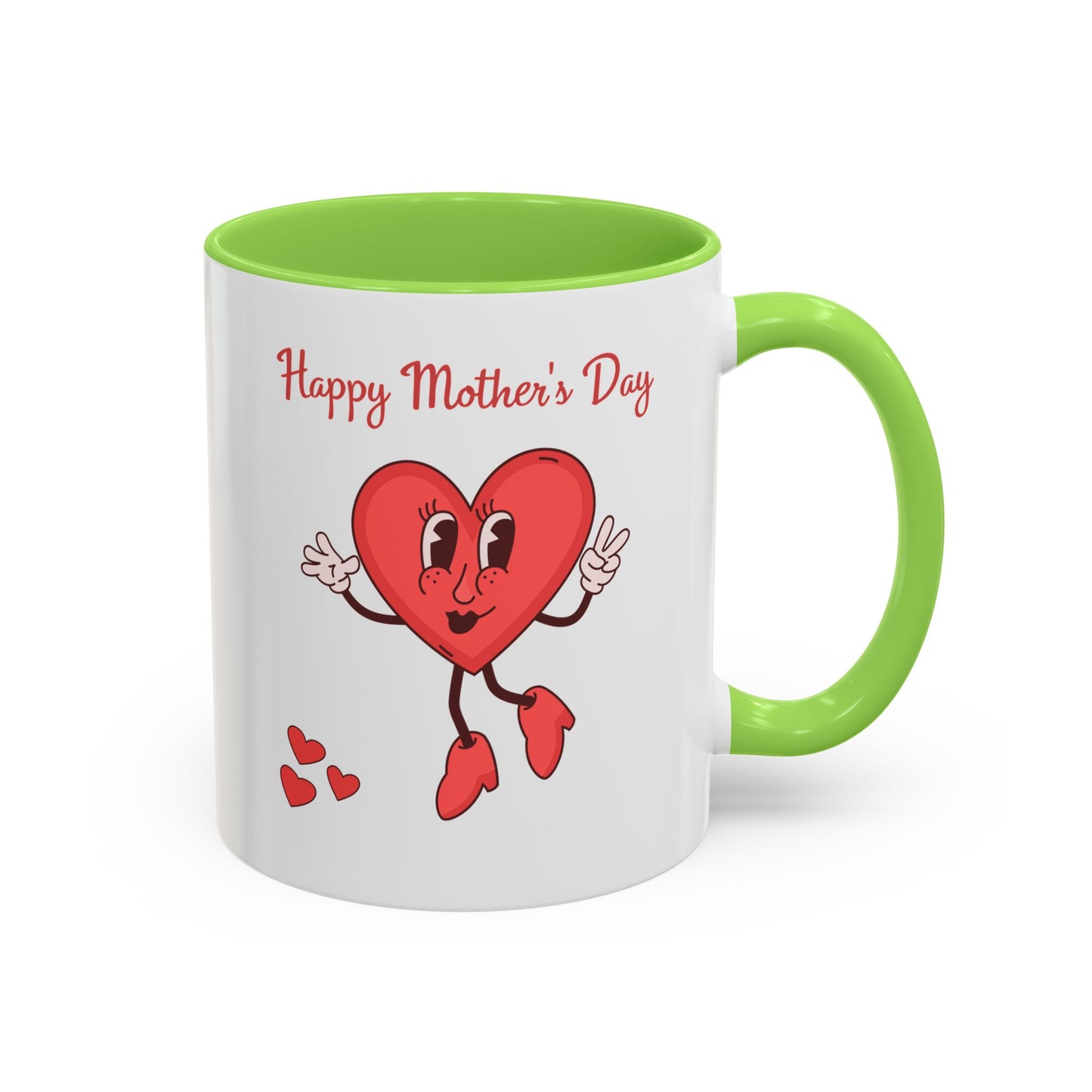 Happy Mother's Day Heart Mug — Cute Retro Heart Mom Coffee Cup (11oz, 15oz)
