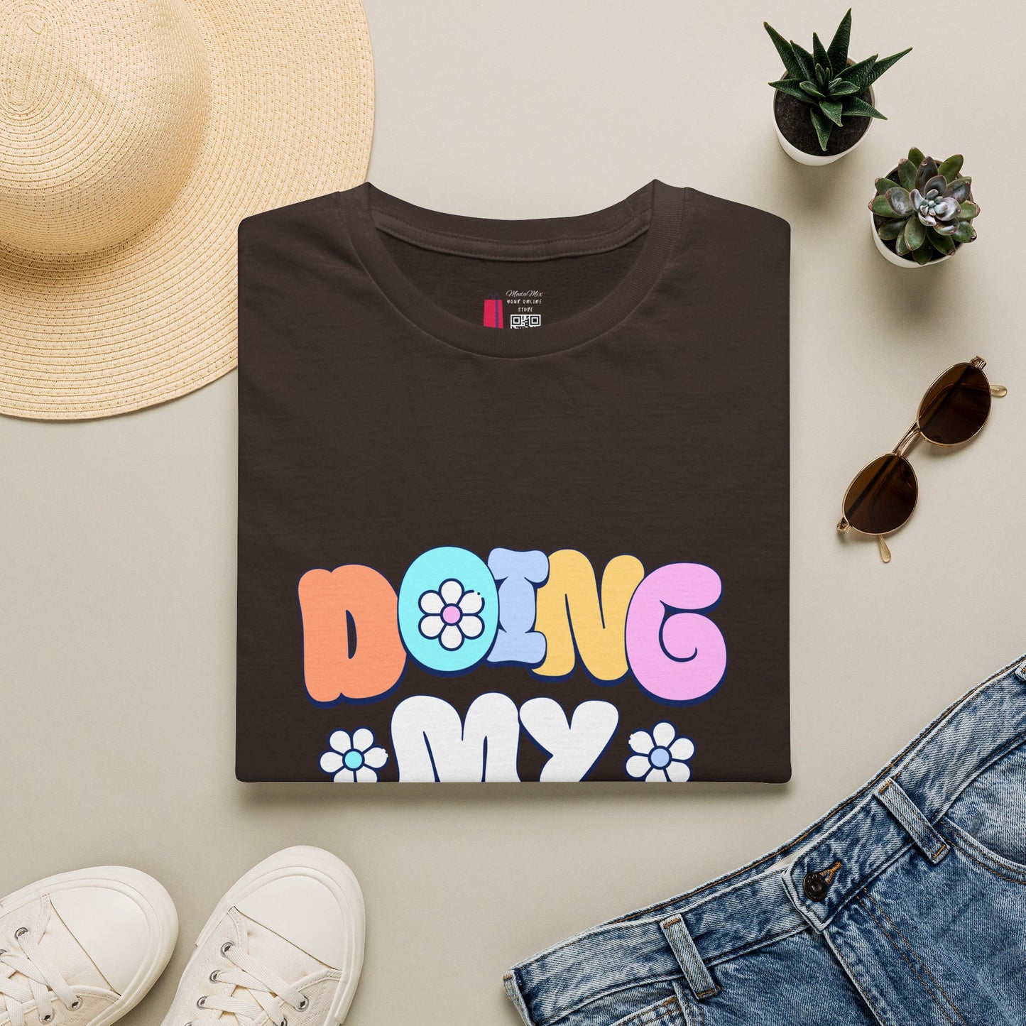 Retro Floral "Doing My Best" T-Shirt