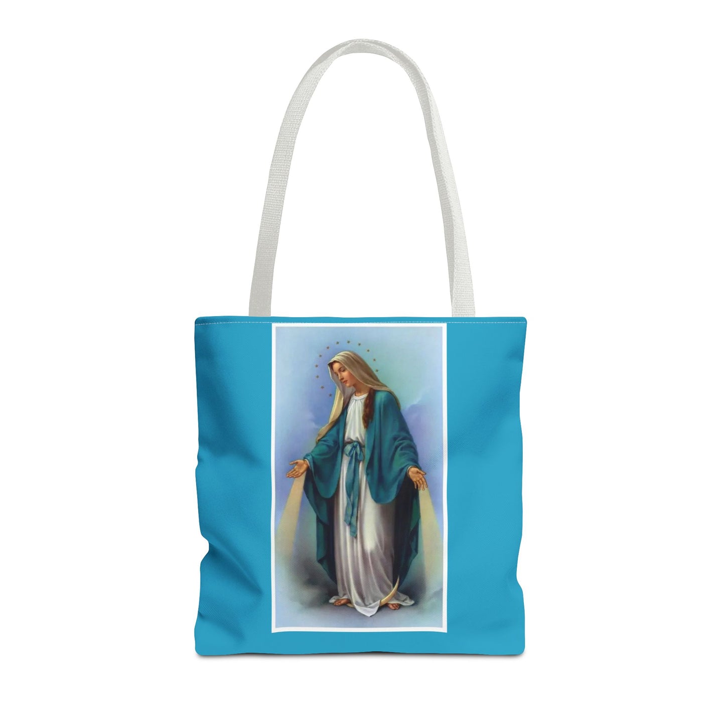 Virgin Mary Religious Tote Bag — Catholic Madonna AOP Shoulder Tote