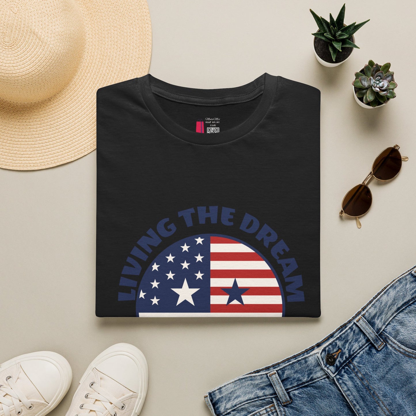 Living the Dream American Flag T-Shirt