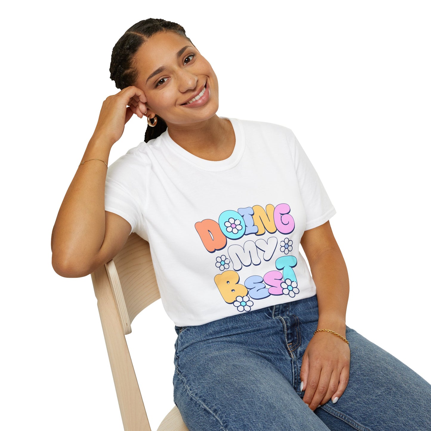Retro Floral "Doing My Best" T-Shirt