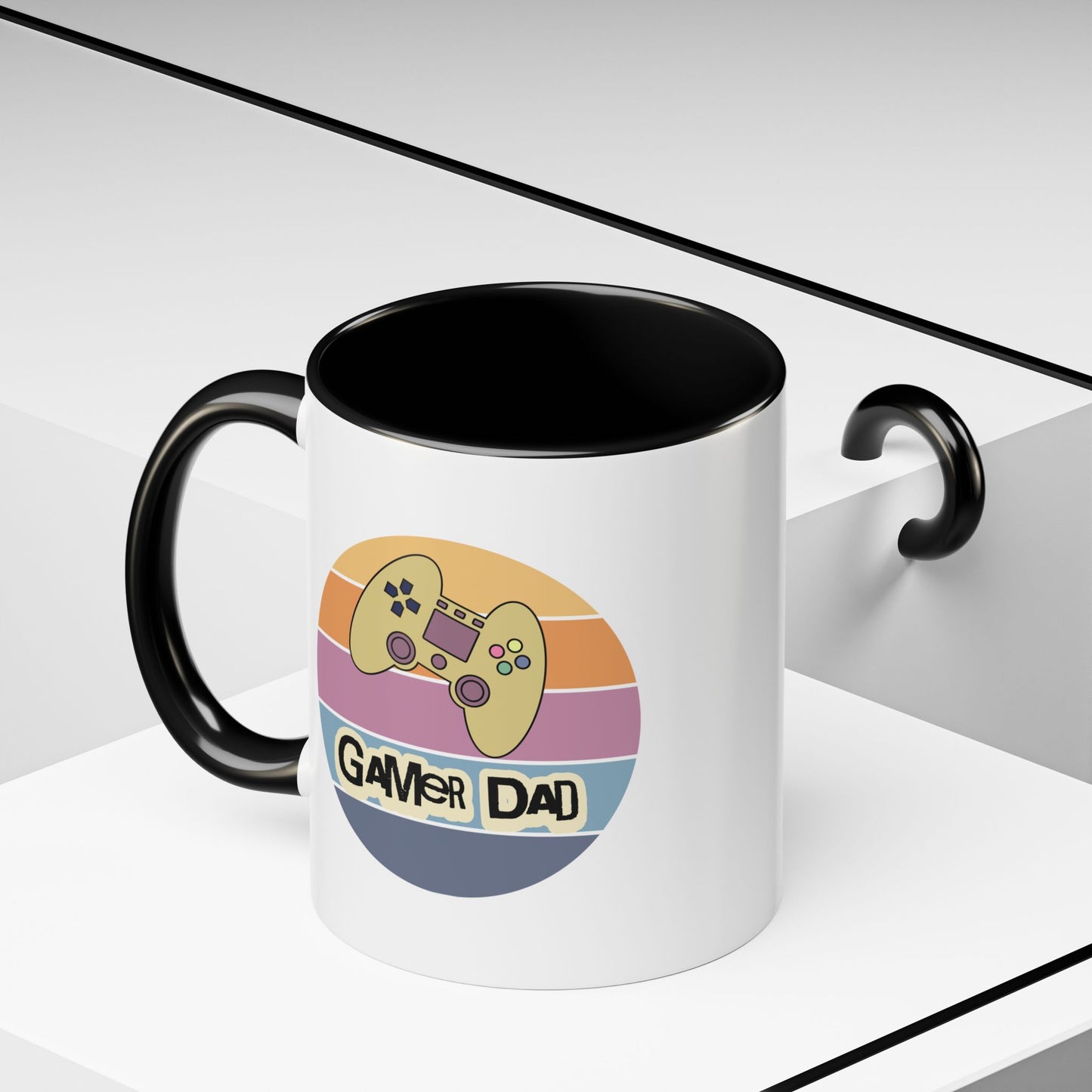 Gamer Dad Coffee Mug — Retro Controller Accent Mug (11/15 oz)