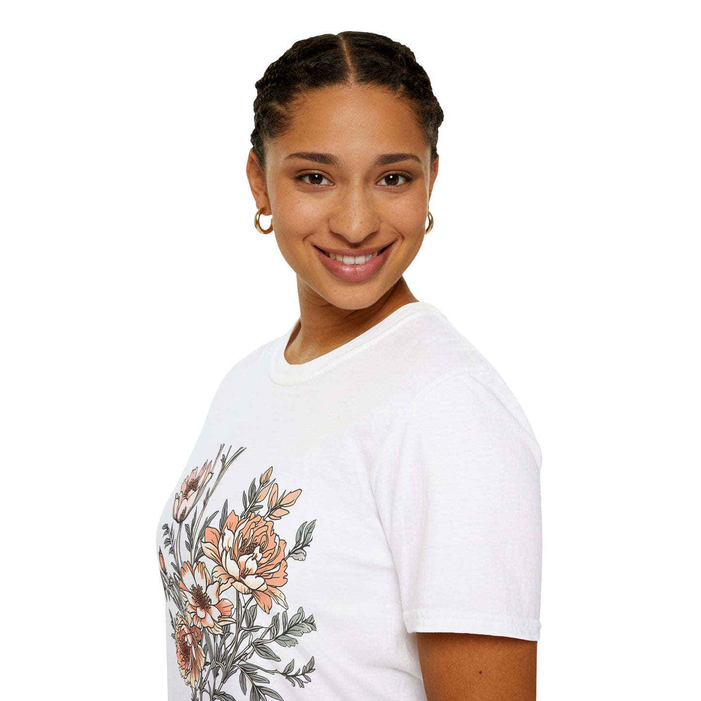 Floral Bouquet Tee - Vintage Peach Botanical T-Shirt