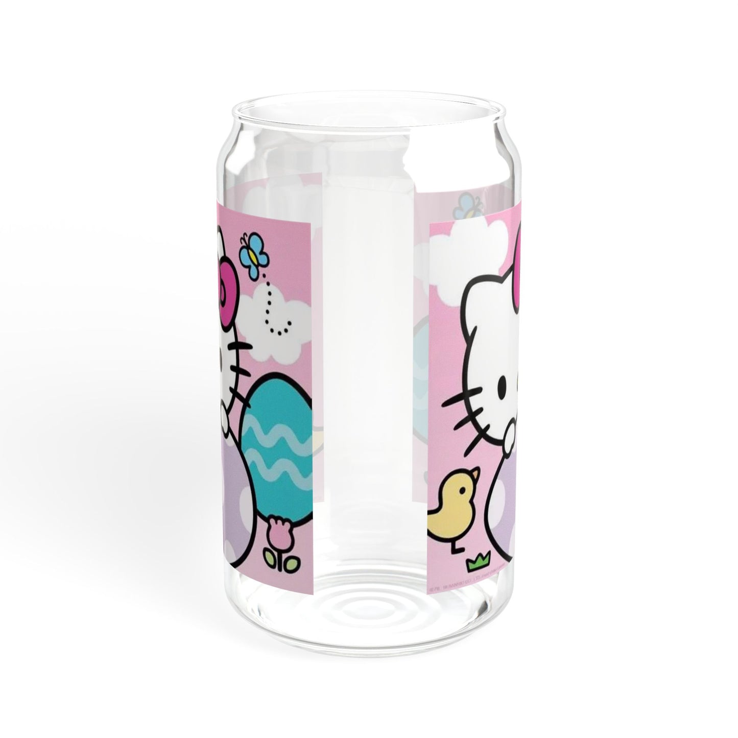 Hello Kitty Easter Sipper Glass 16oz — Cute Bunny & Egg Reusable Straw Tumbler
