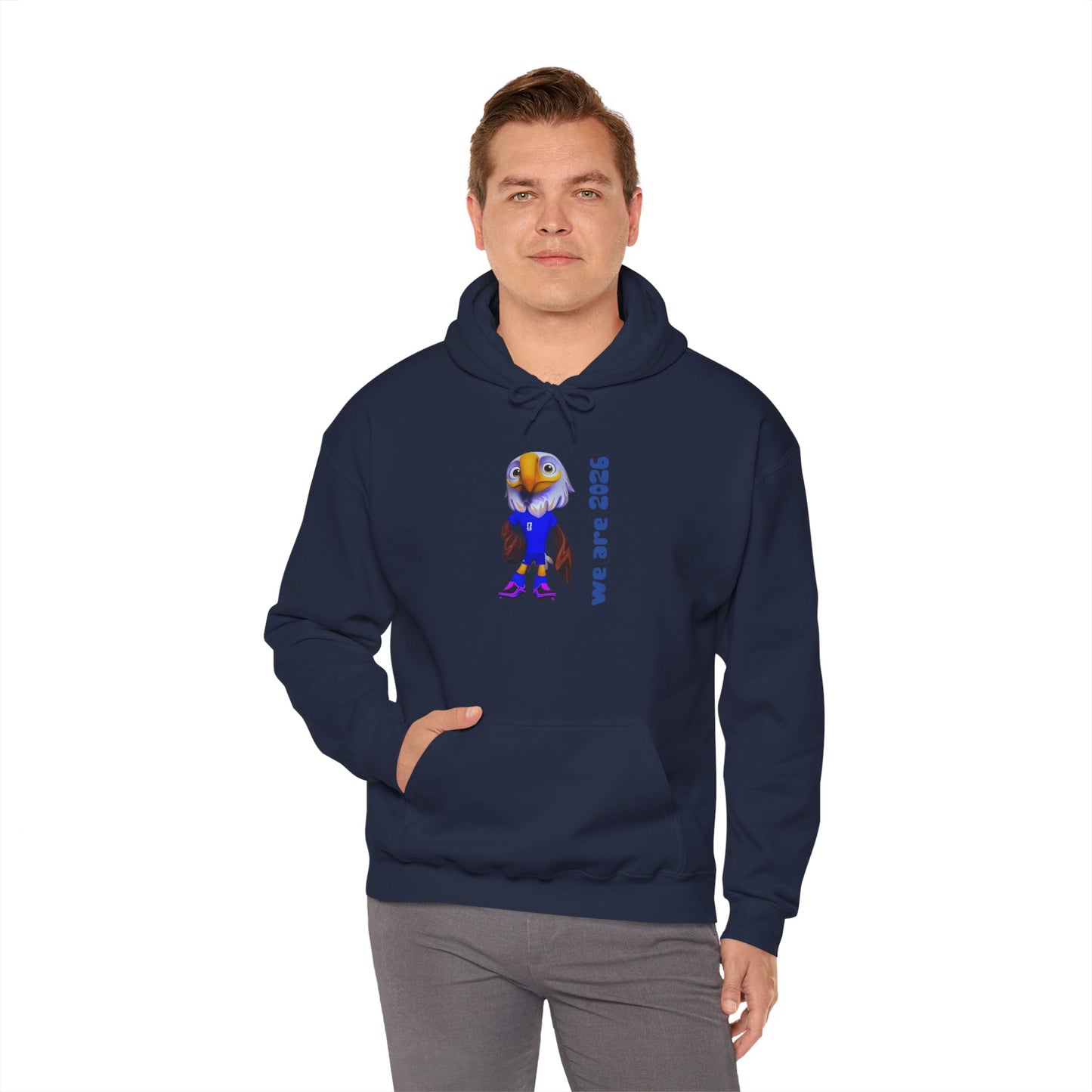 World Cup 2026 USA Eagle Mascot Hoodie — 'We Are 2026' Graphic Pullover