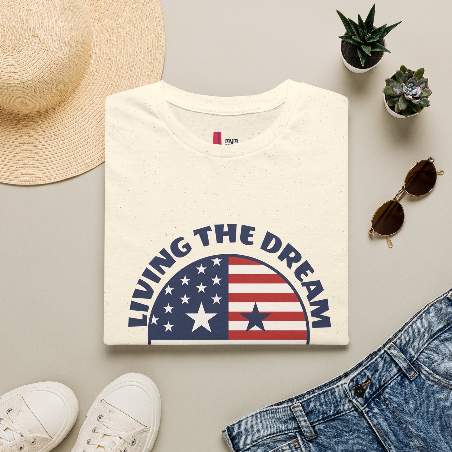 Living the Dream American Flag T-Shirt