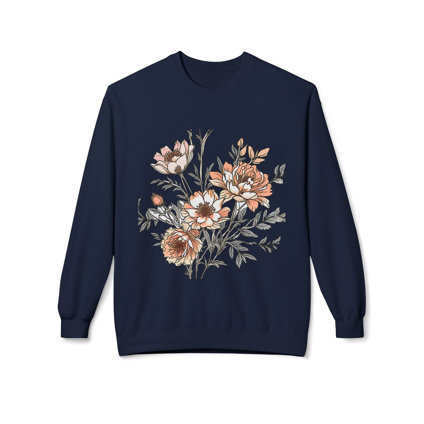 Floral Bouquet Crewneck Sweatshirt — Vintage Peach Blooms