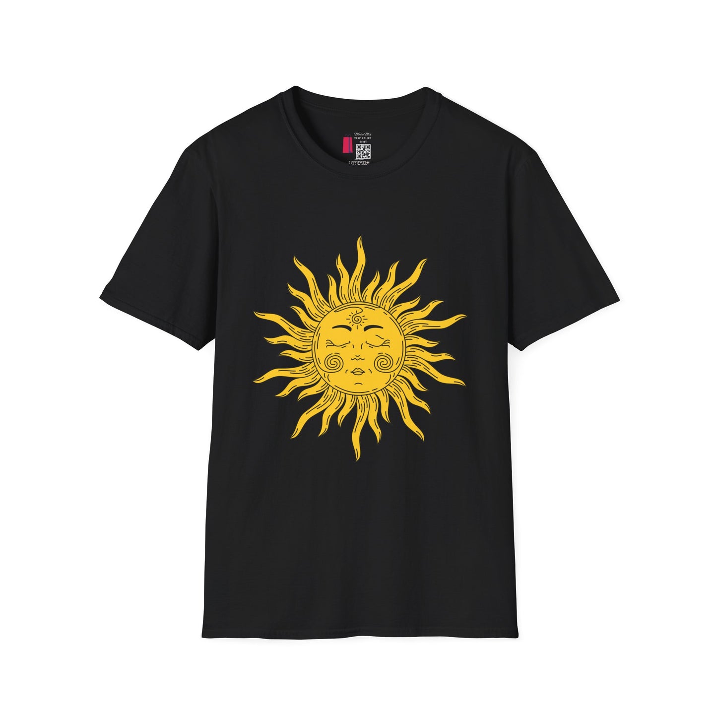 Vintage Celestial Sun T-Shirt — Retro Yellow Sun Face Graphic Tee
