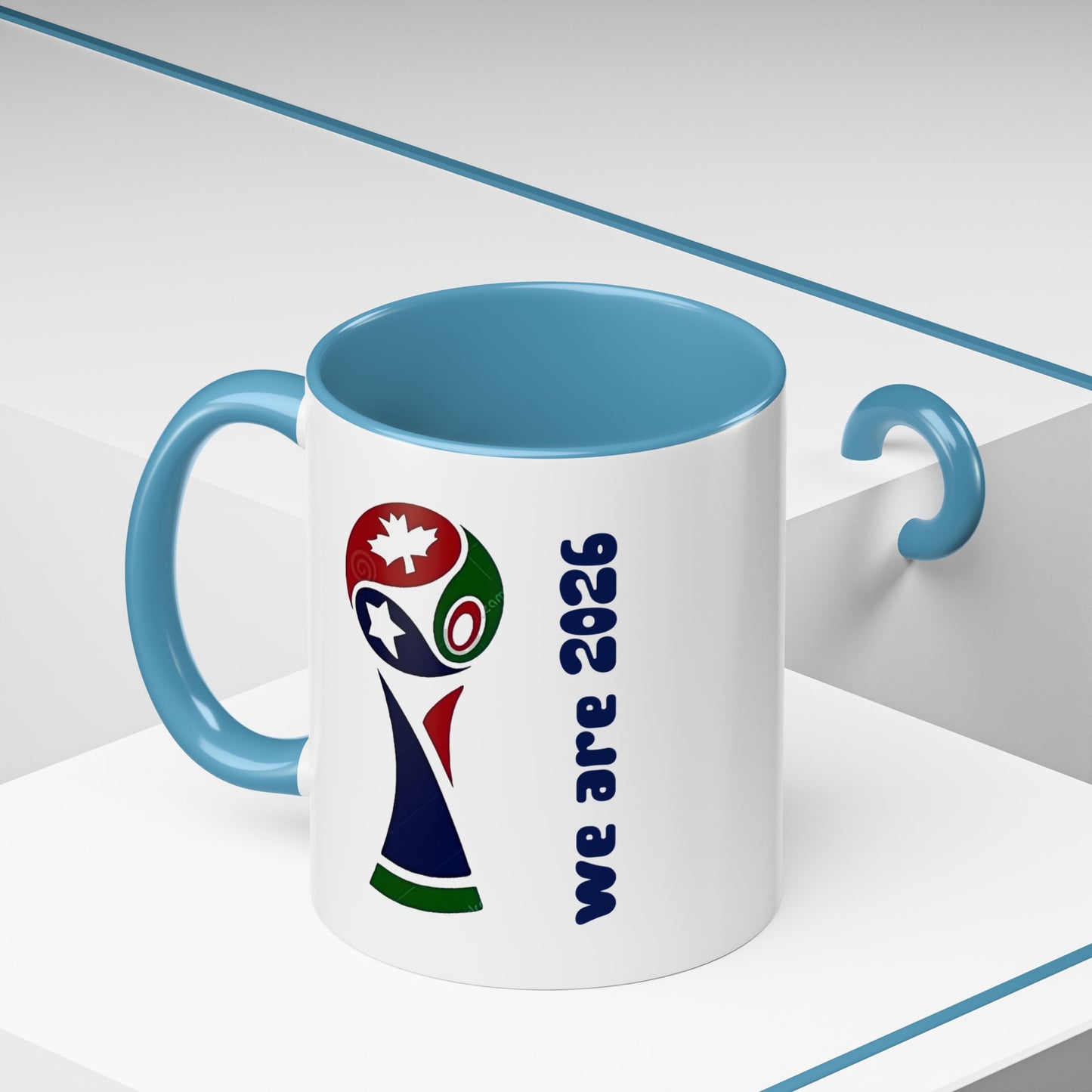 World Cup 2026 Accent Coffee Mug — 'We Are 2026' Soccer Fan Gift