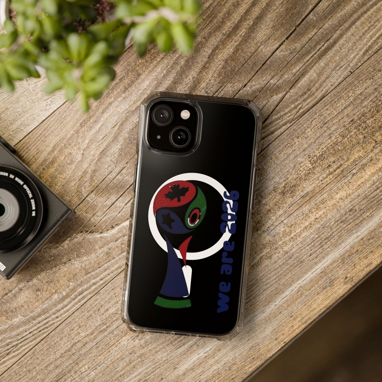 2026 World Cup Clear Magnetic Phone Case — "We Are 2026" Abstract Globe Design