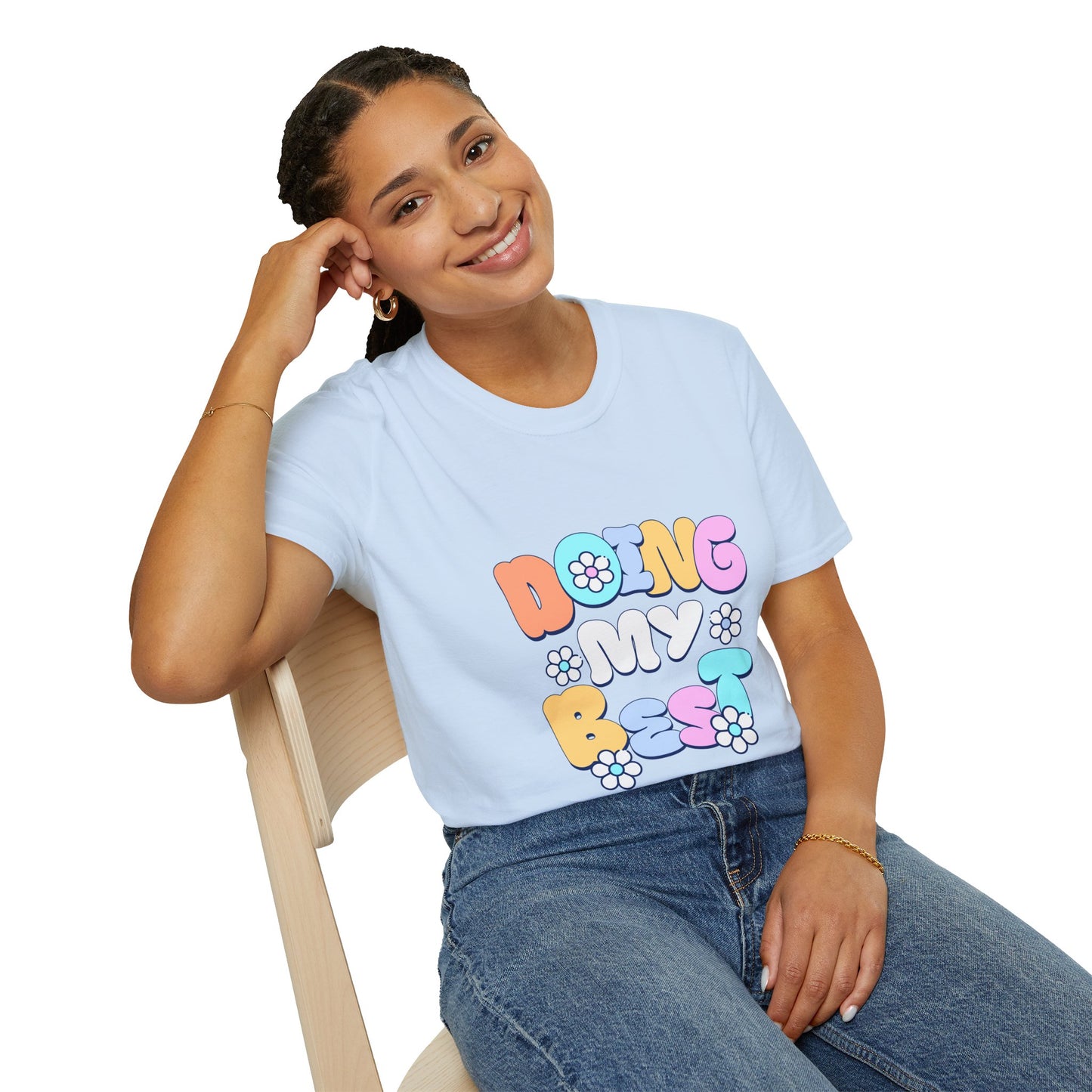 Retro Floral "Doing My Best" T-Shirt