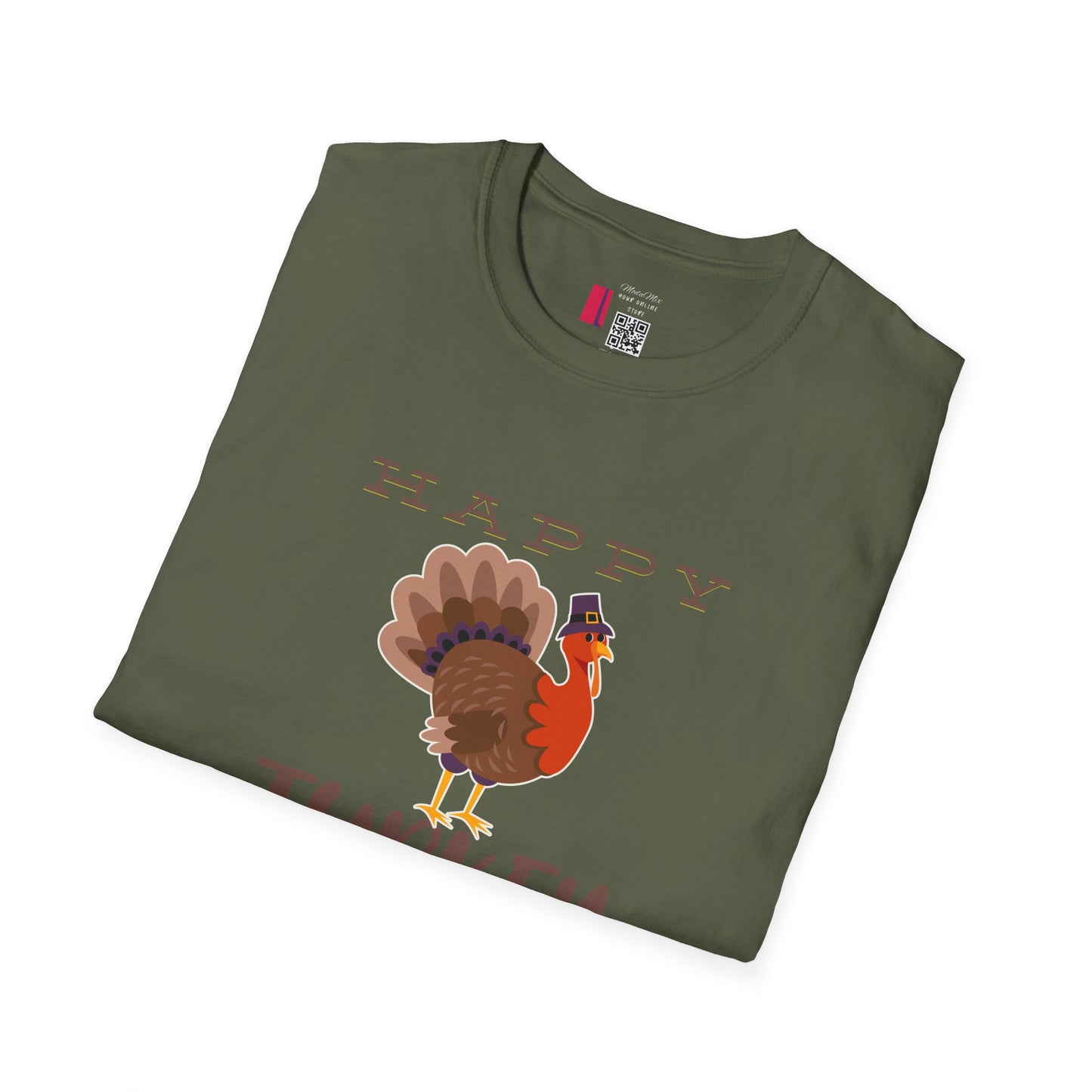 Thanksgiving Unisex Softstyle T-Shirt - Festive Fall Holiday Design