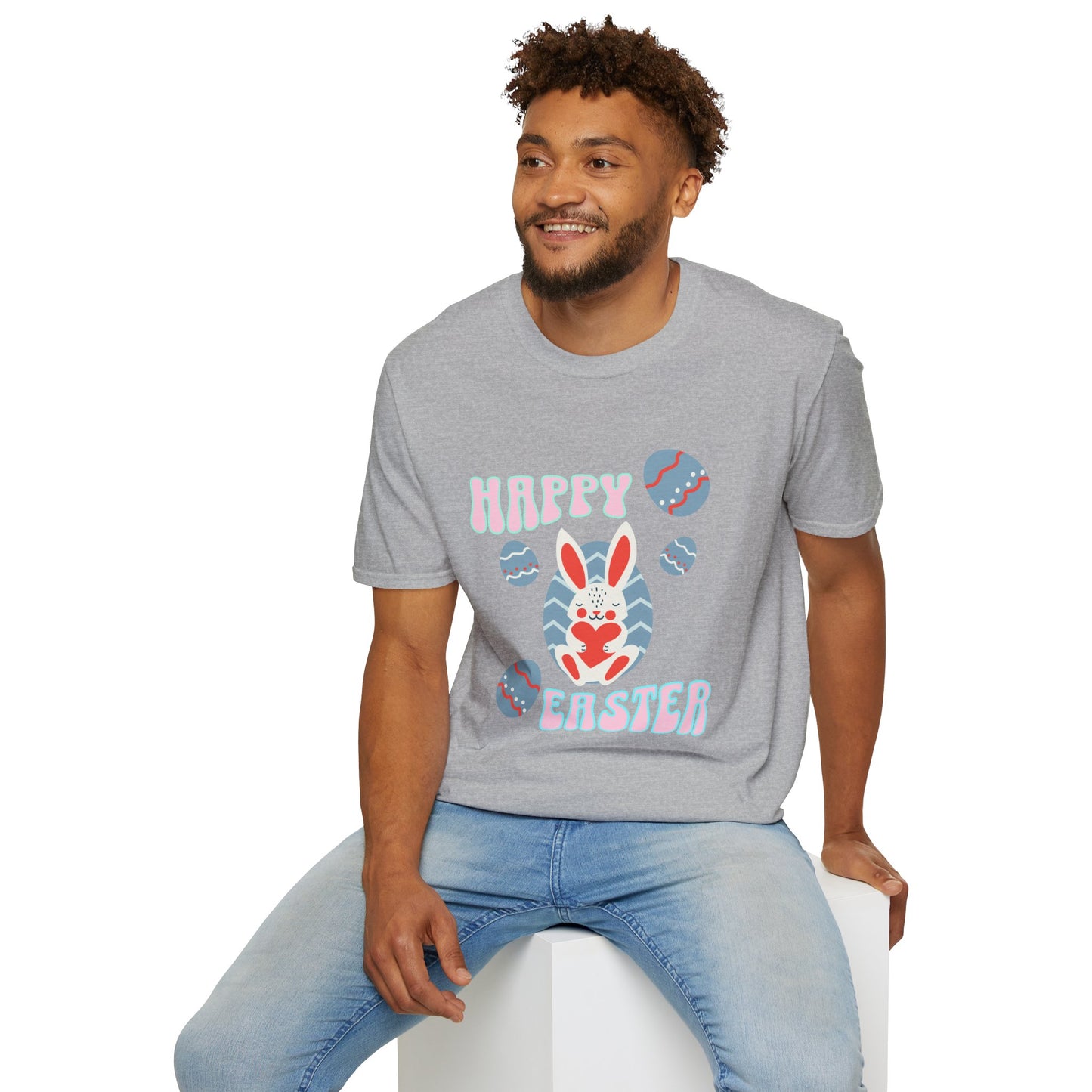Happy Easter Bunny T-Shirt — Cute Pastel Easter Eggs Design