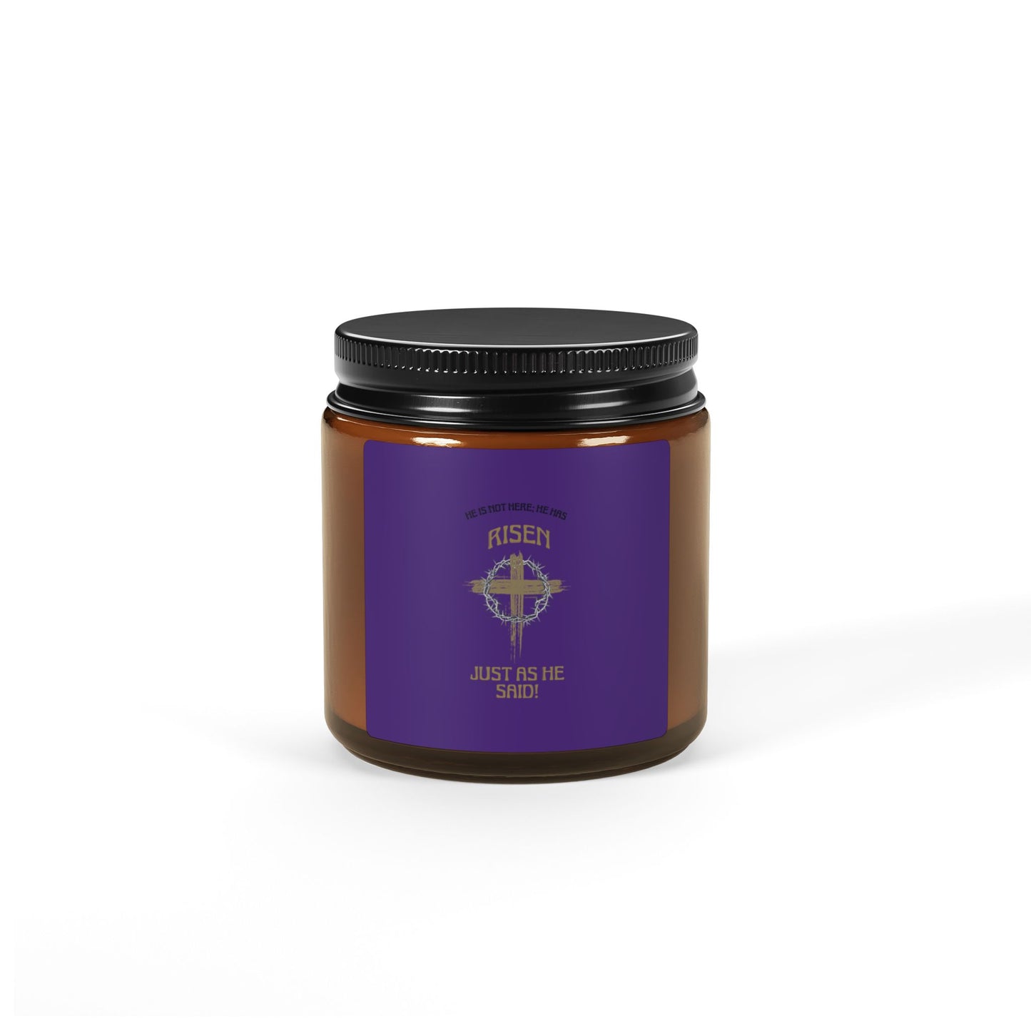 Resurrection Amber Soy Candle — “He Is Risen” Purple Label