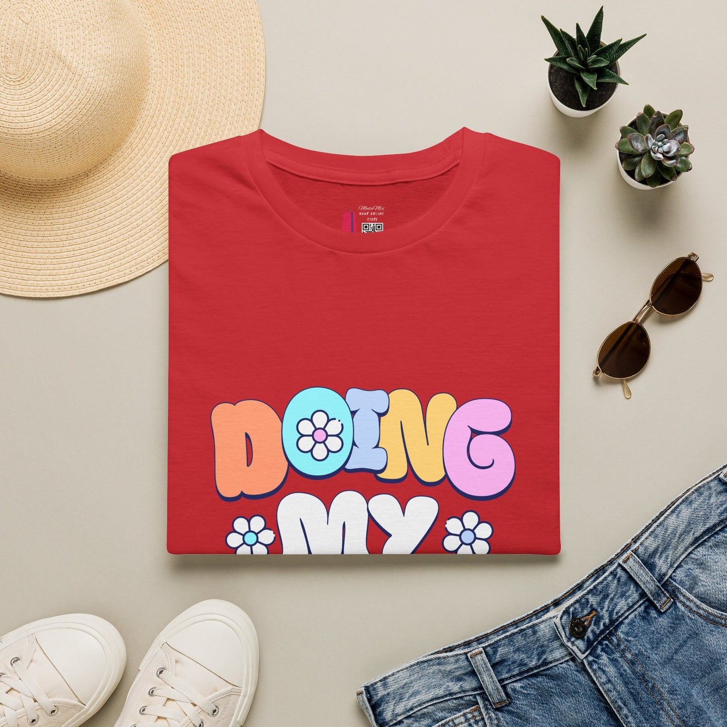 Retro Floral "Doing My Best" T-Shirt