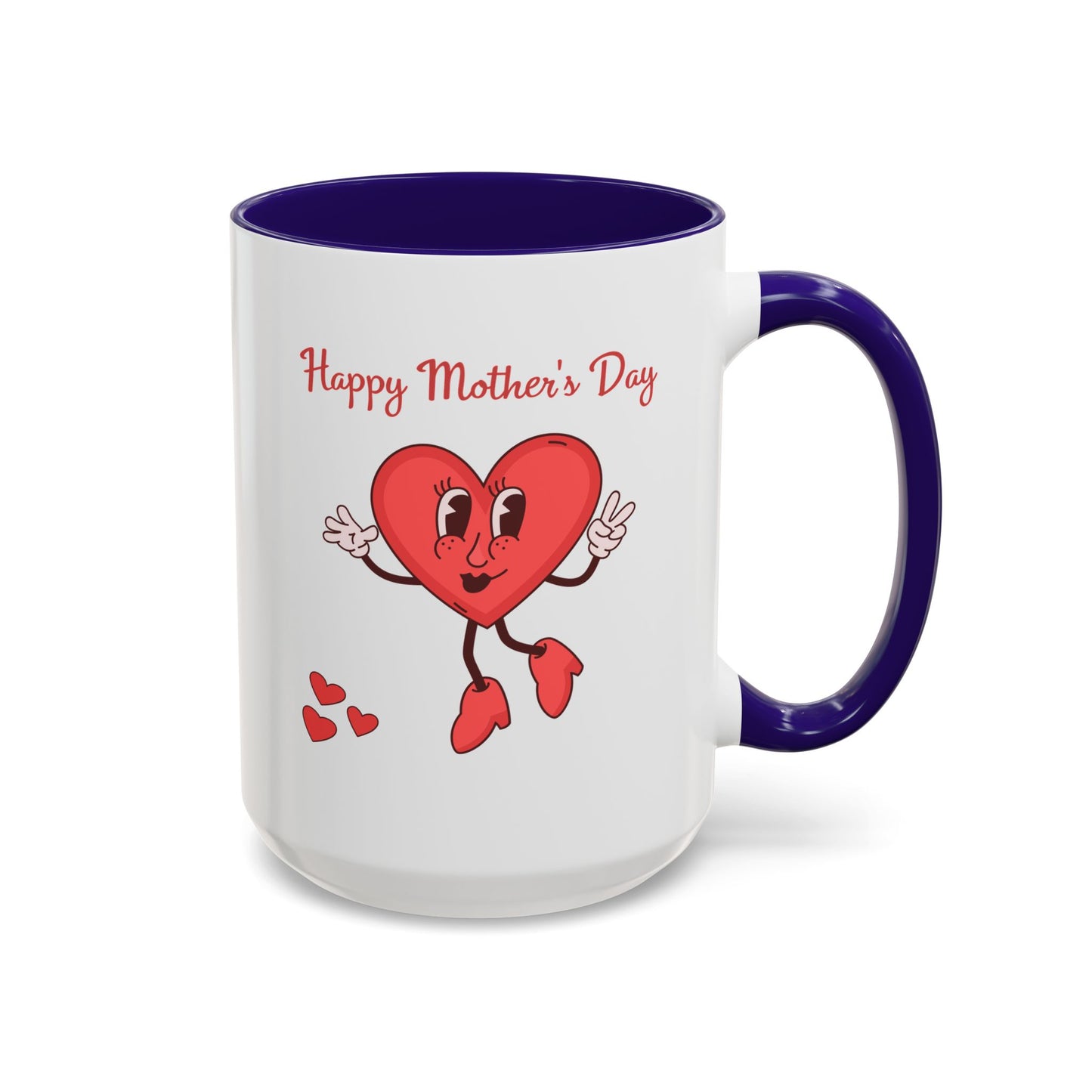 Happy Mother's Day Heart Mug — Cute Retro Heart Mom Coffee Cup (11oz, 15oz)