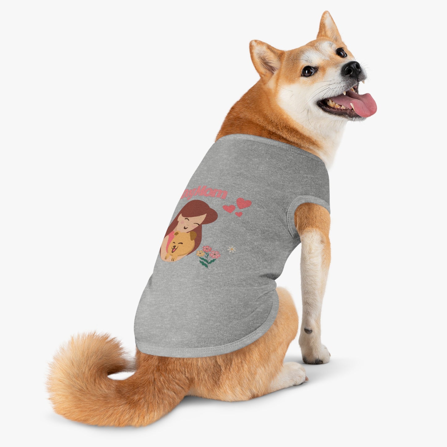 Dog Mom Pet Tank Top - Cute Floral Illustration