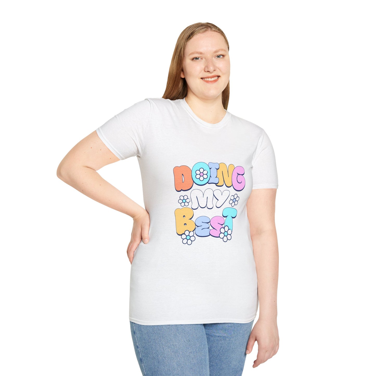 Retro Floral "Doing My Best" T-Shirt