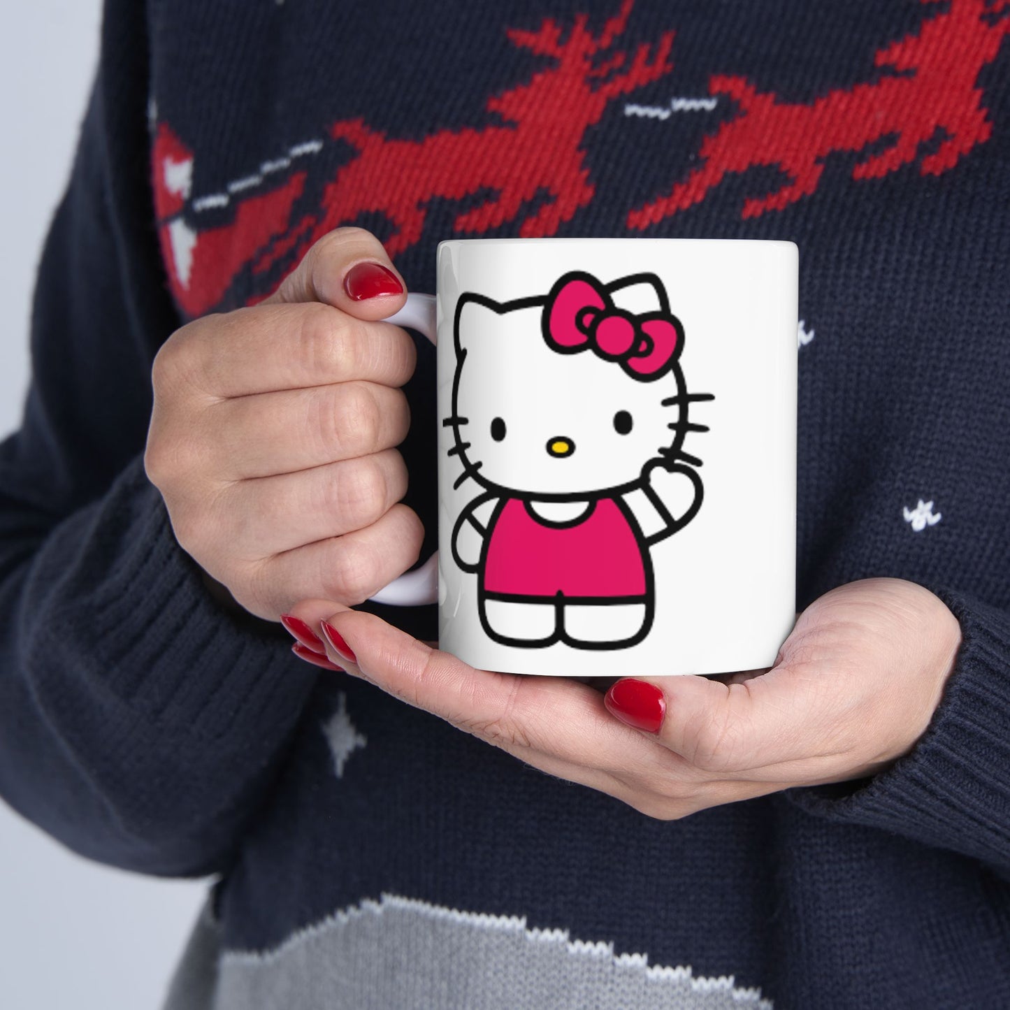 Hello Kitty Ceramic Mug — Cute Pink Character Coffee Cup (11oz, 15oz)