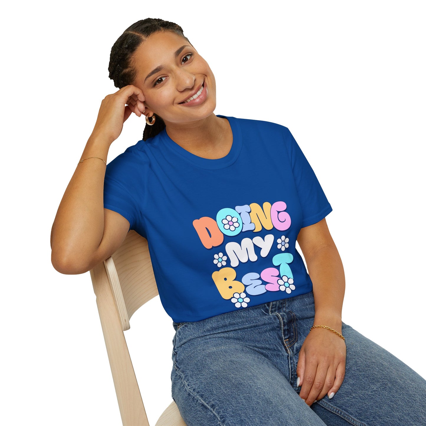Retro Floral "Doing My Best" T-Shirt