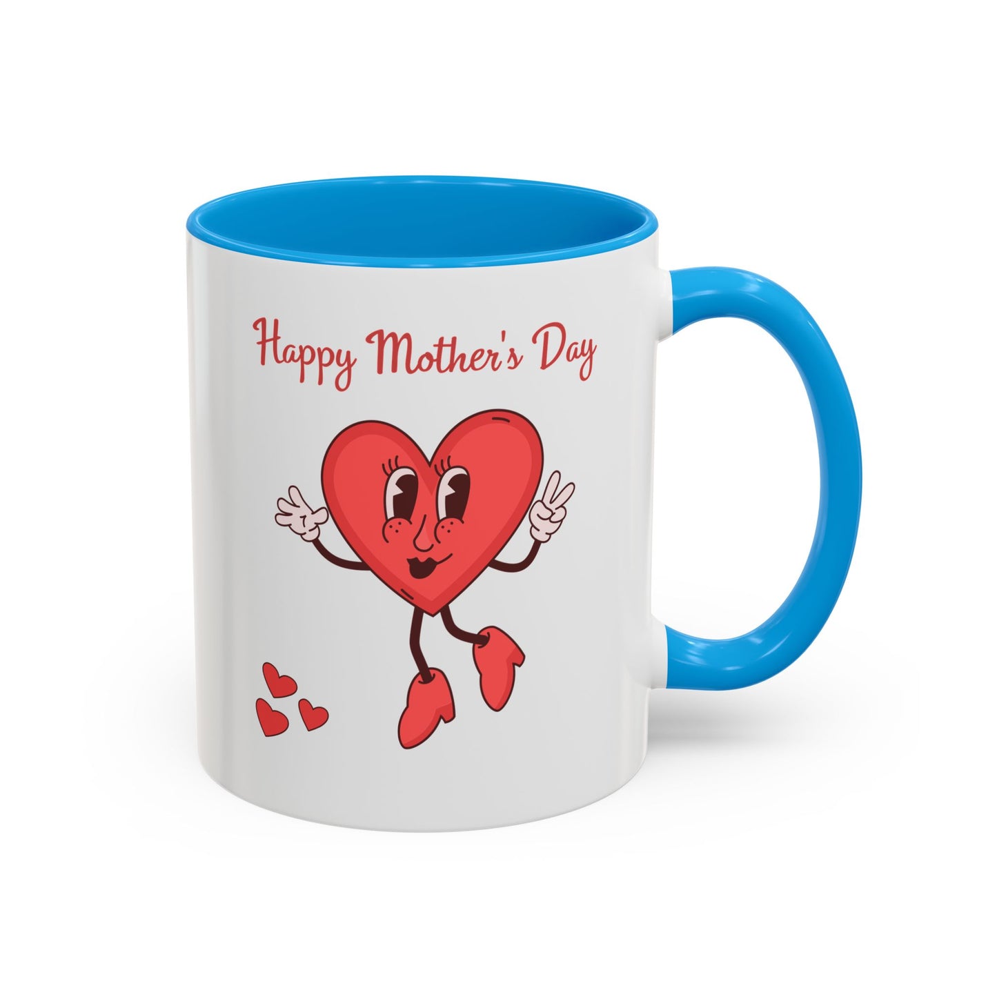 Happy Mother's Day Heart Mug — Cute Retro Heart Mom Coffee Cup (11oz, 15oz)