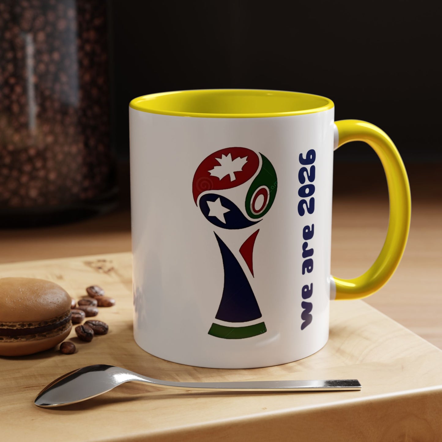 World Cup 2026 Accent Coffee Mug — 'We Are 2026' Soccer Fan Gift