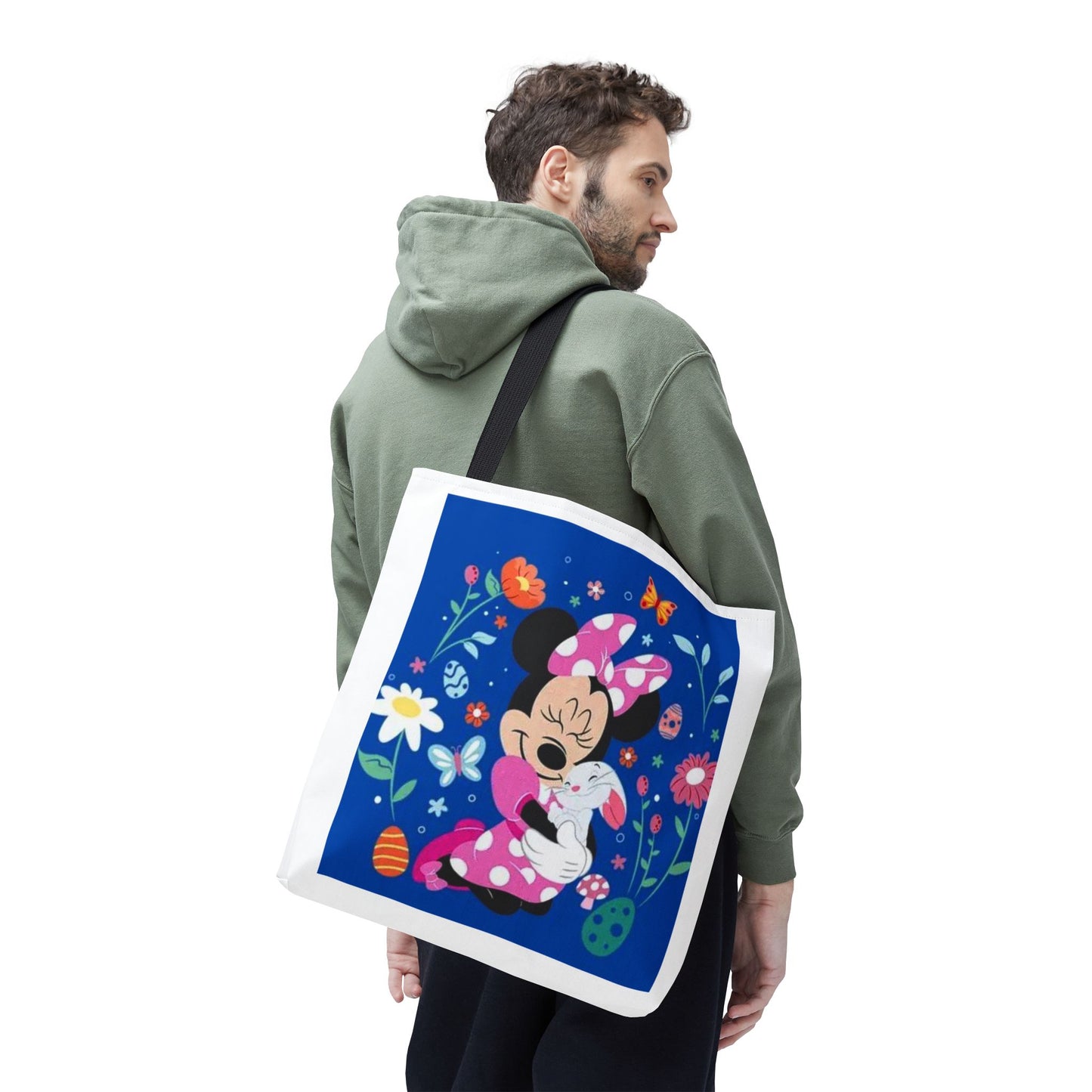 Floral Minnie Bunny Tote Bag — Cute Easter Canvas Carryall