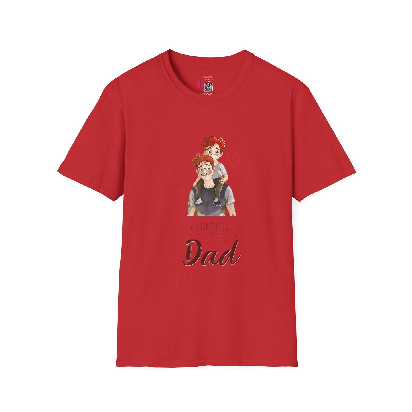 Dad and Son Cartoon Portrait T-Shirt — Cute Father’s Day Gift