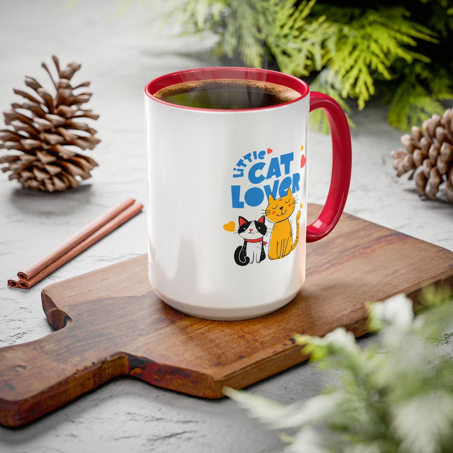 Cat Lover Mug — Colorful 11oz/15oz Ceramic Coffee Cup (Little Cat Lover Design)