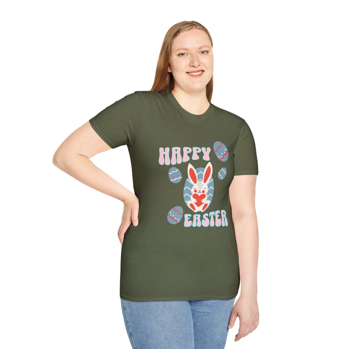 Happy Easter Bunny T-Shirt — Cute Pastel Easter Eggs Design