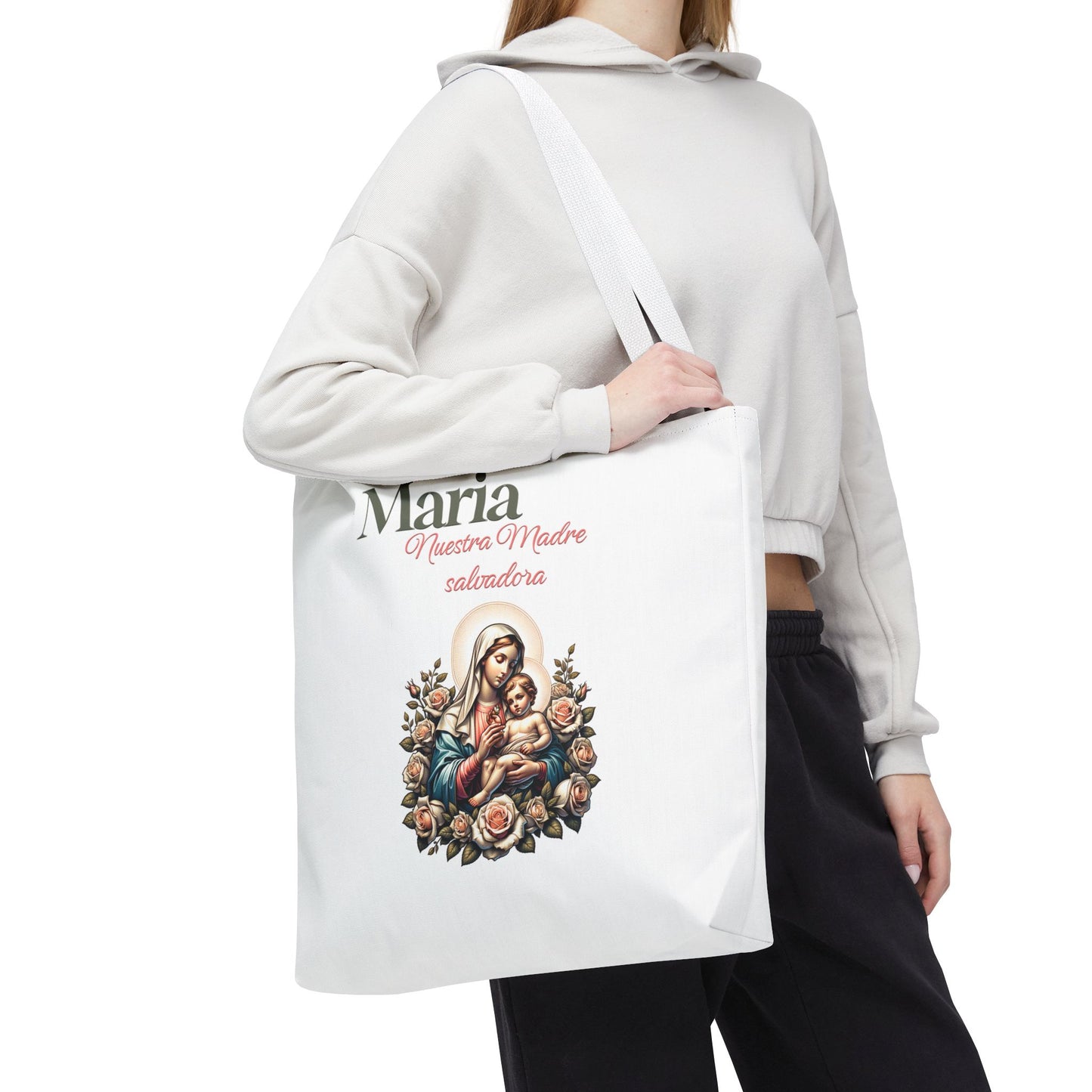 Faith Maria Jesus Tote Bag — Religious Faith All-Over Print Tote