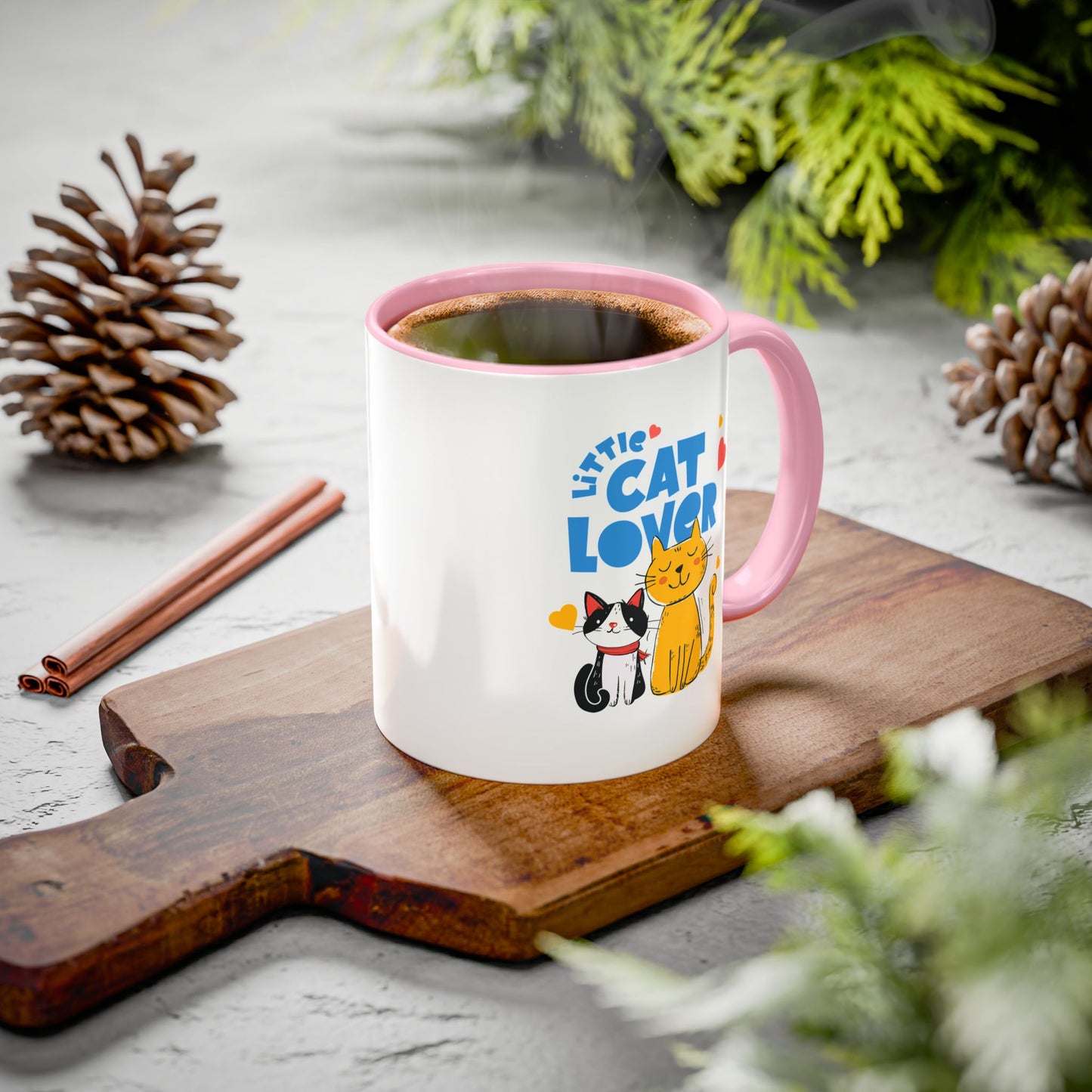 Cat Lover Mug — Colorful 11oz/15oz Ceramic Coffee Cup (Little Cat Lover Design)