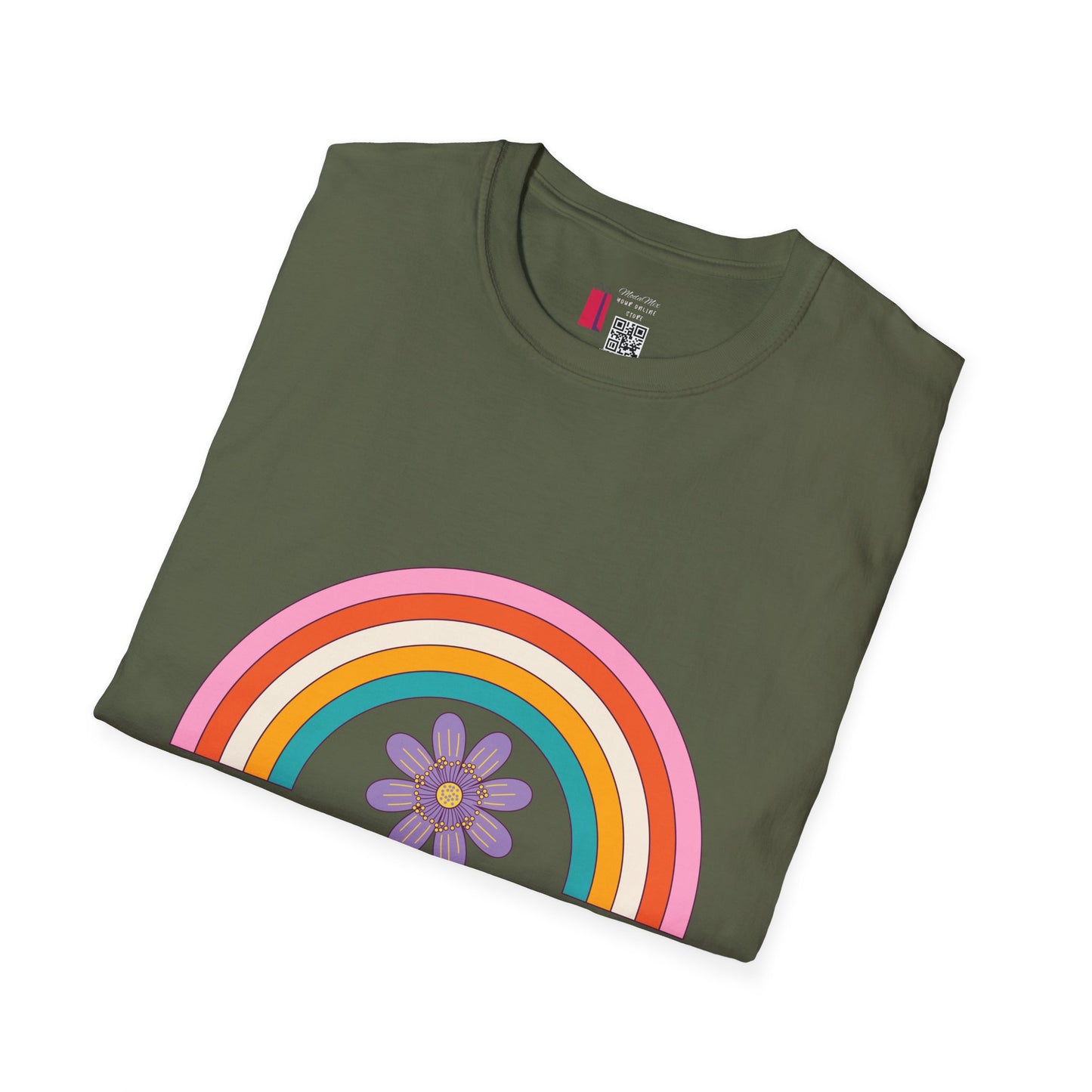 Sunshine Retro Rainbow T-Shirt — Vintage Flower Graphic Tee