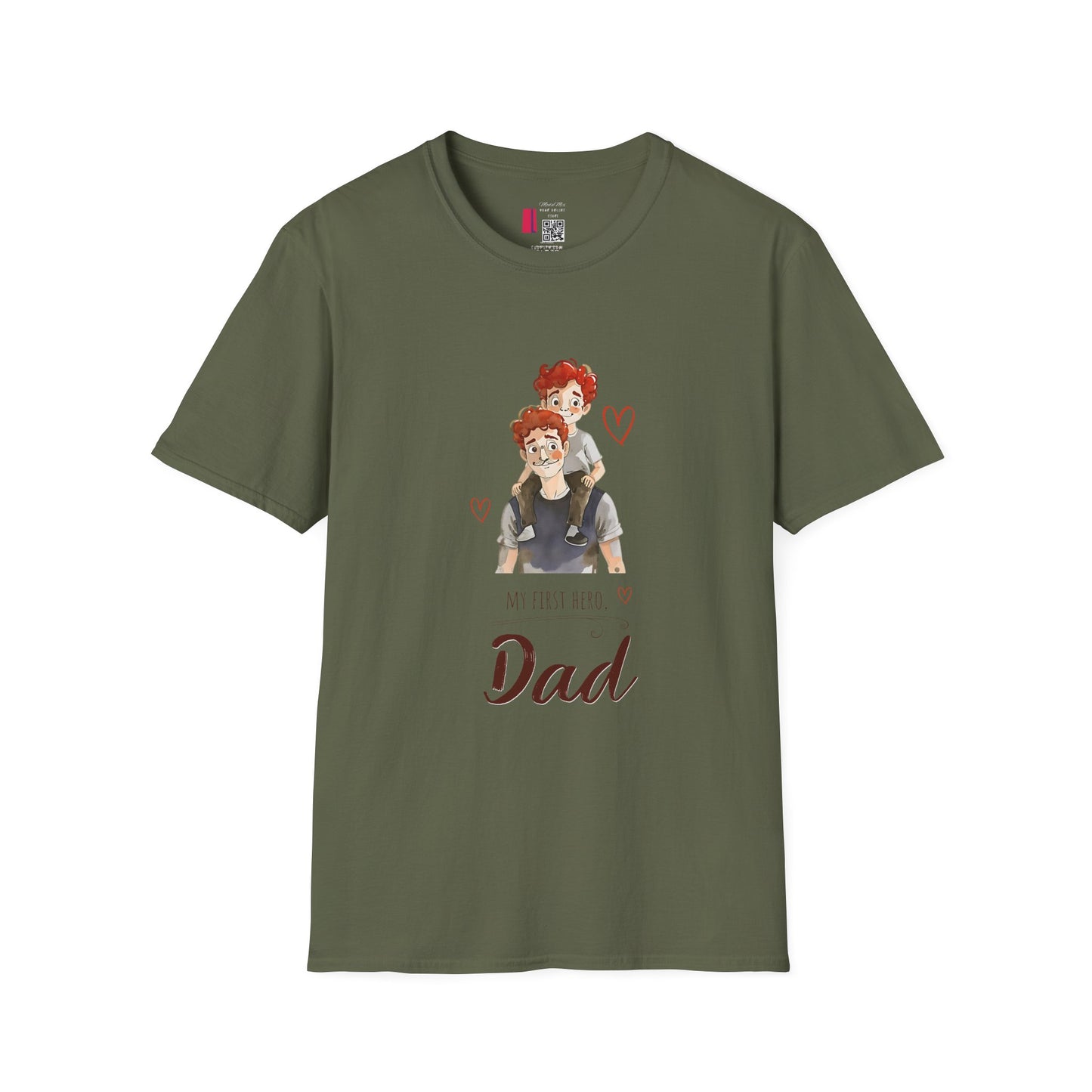Dad and Son Cartoon Portrait T-Shirt — Cute Father’s Day Gift