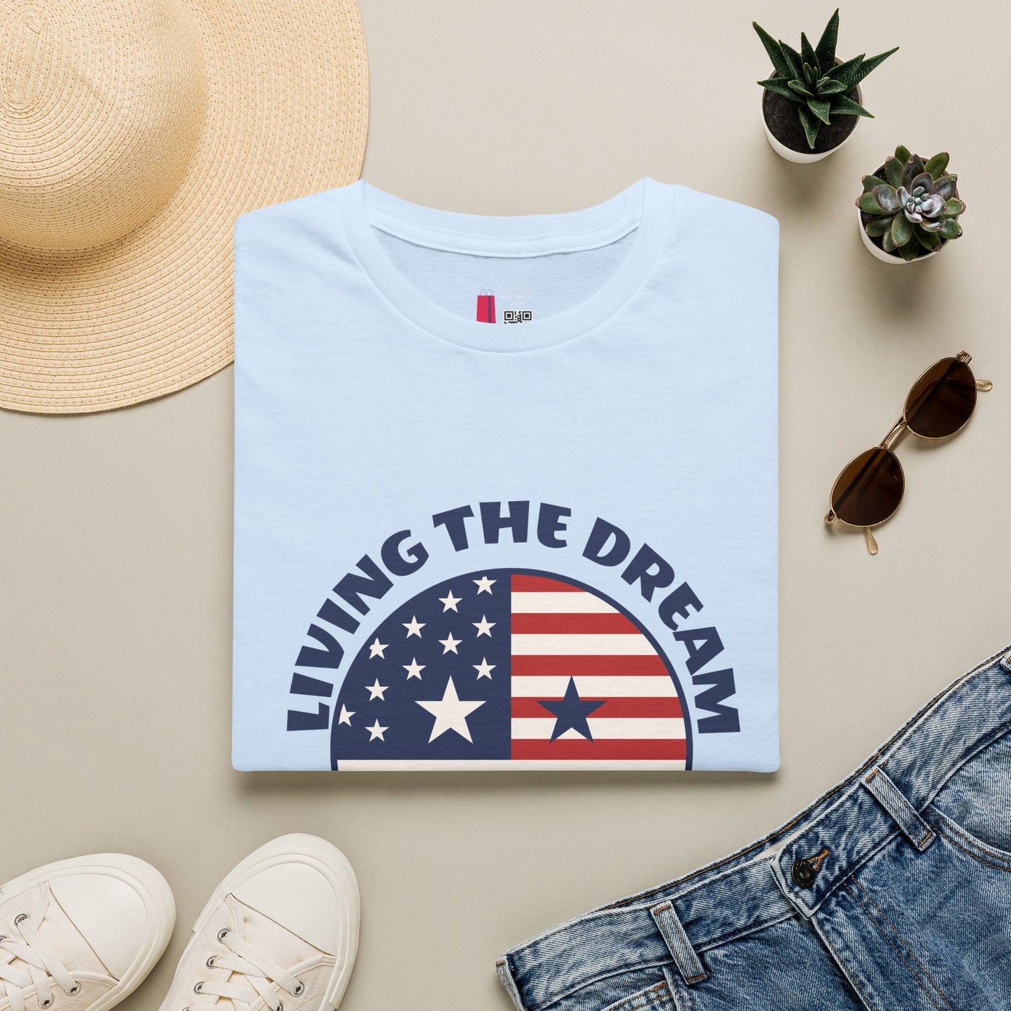 Living the Dream American Flag T-Shirt