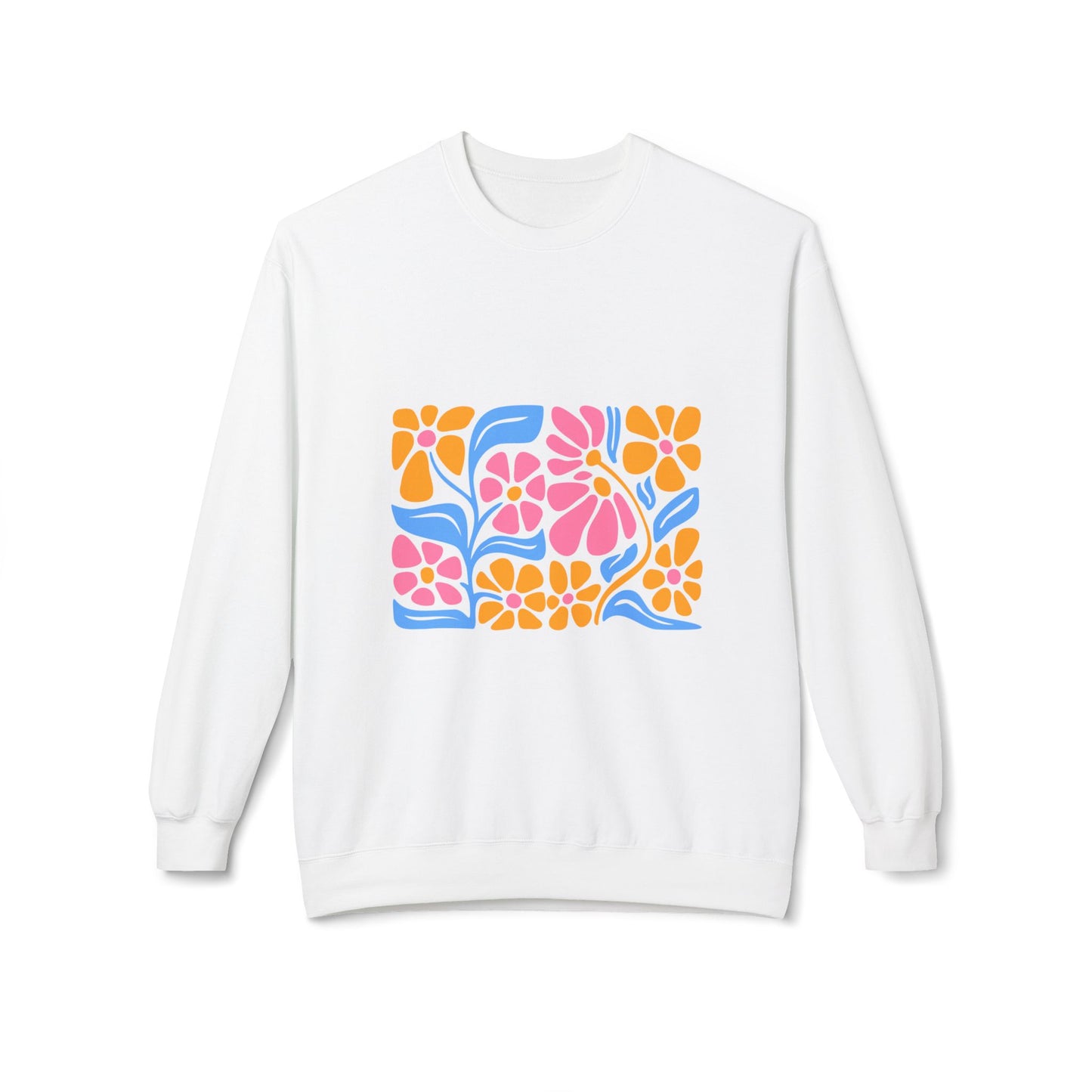 Floral Retro Tile Crewneck Sweatshirt
