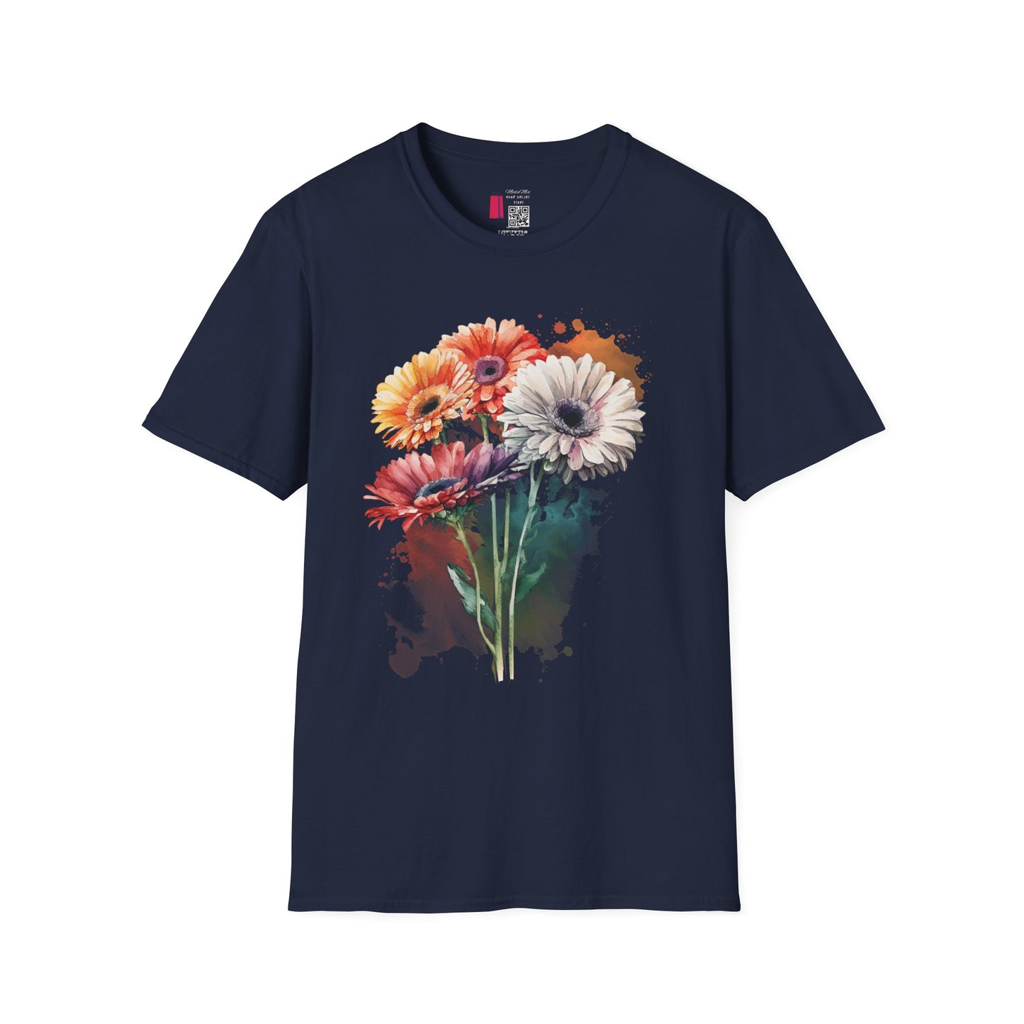 Floral Gerbera Bouquet T-Shirt — Watercolor Daisy Graphic Tee