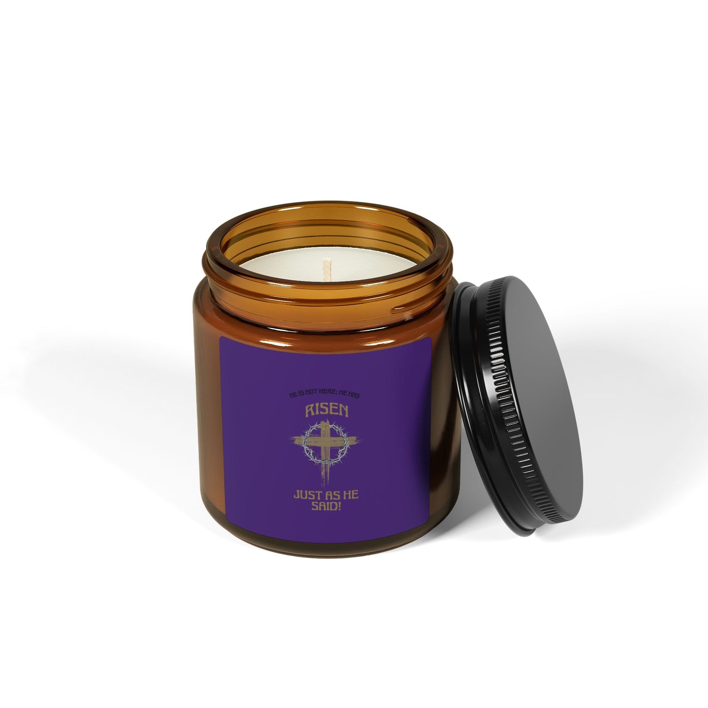Resurrection Amber Soy Candle — “He Is Risen” Purple Label