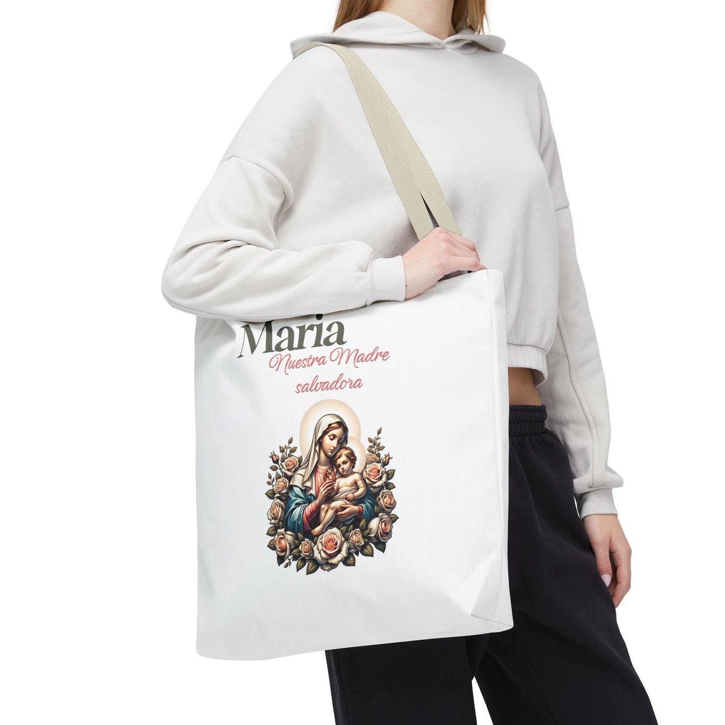 Faith Maria Jesus Tote Bag — Religious Faith All-Over Print Tote